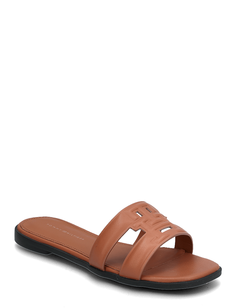 Tommy Hilfiger - TH LOGO STRAP MULE - flache sandalen - cinnamon bark - 0