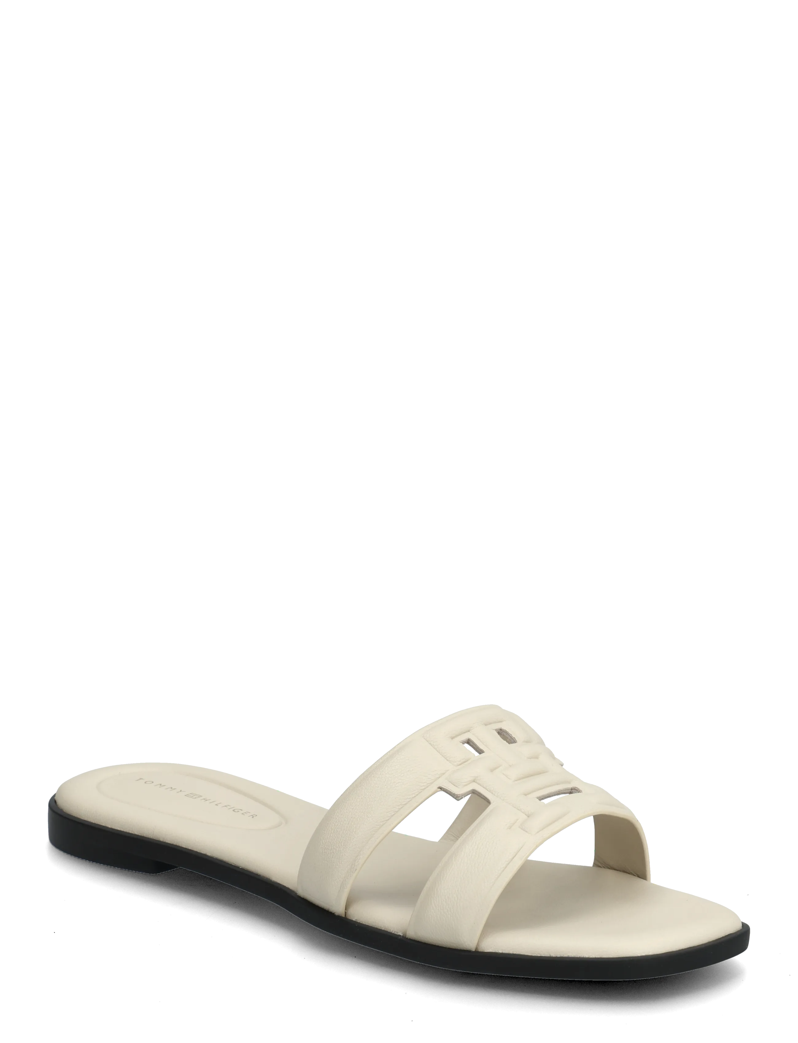 Tommy Hilfiger Th Logo Strap Mule, Kvinder, Logo Rem Mule, Cream, Str: 36
