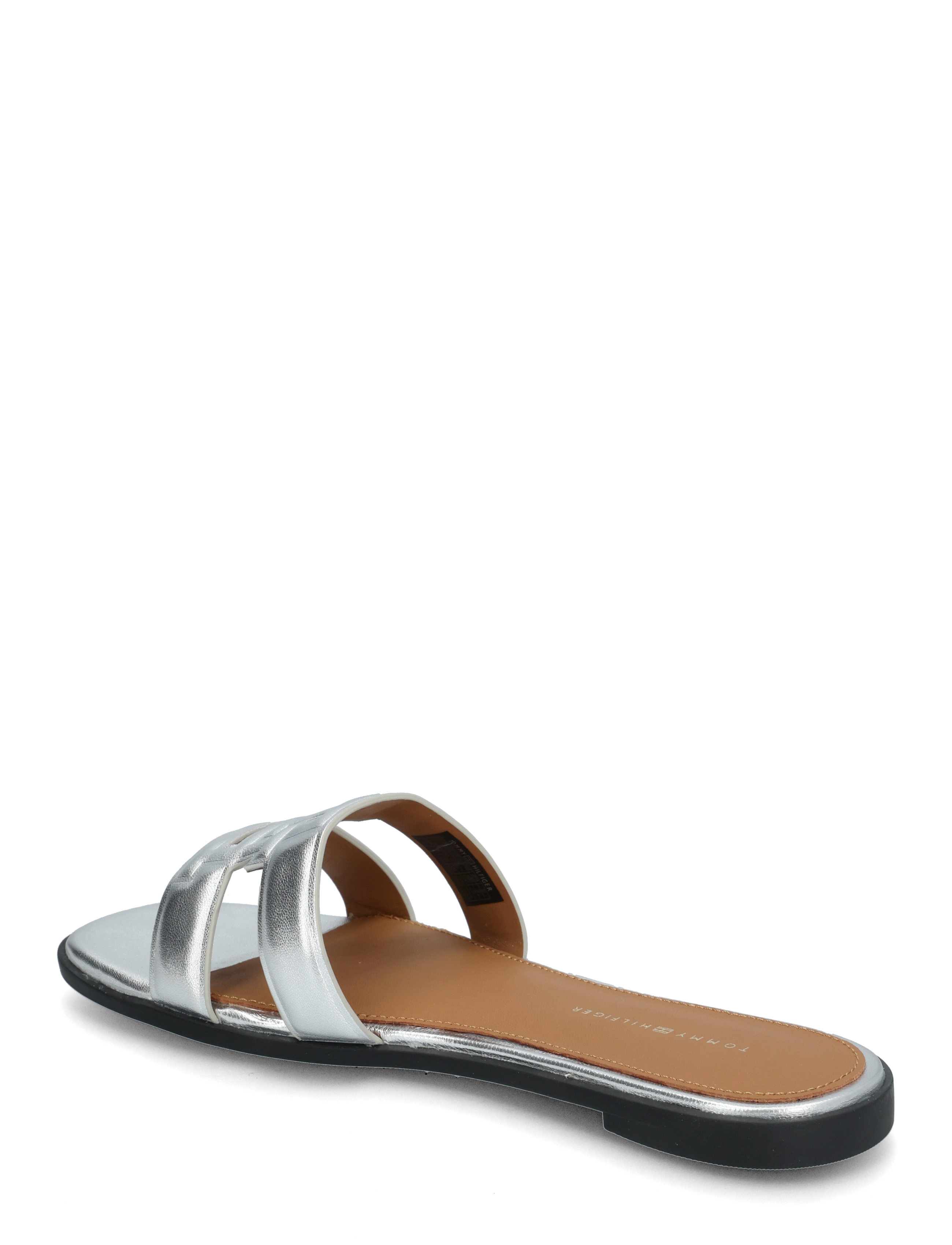Tommy Hilfiger - TH LOGO STRAP METALLIC MULE - flade sandaler - silver - 2