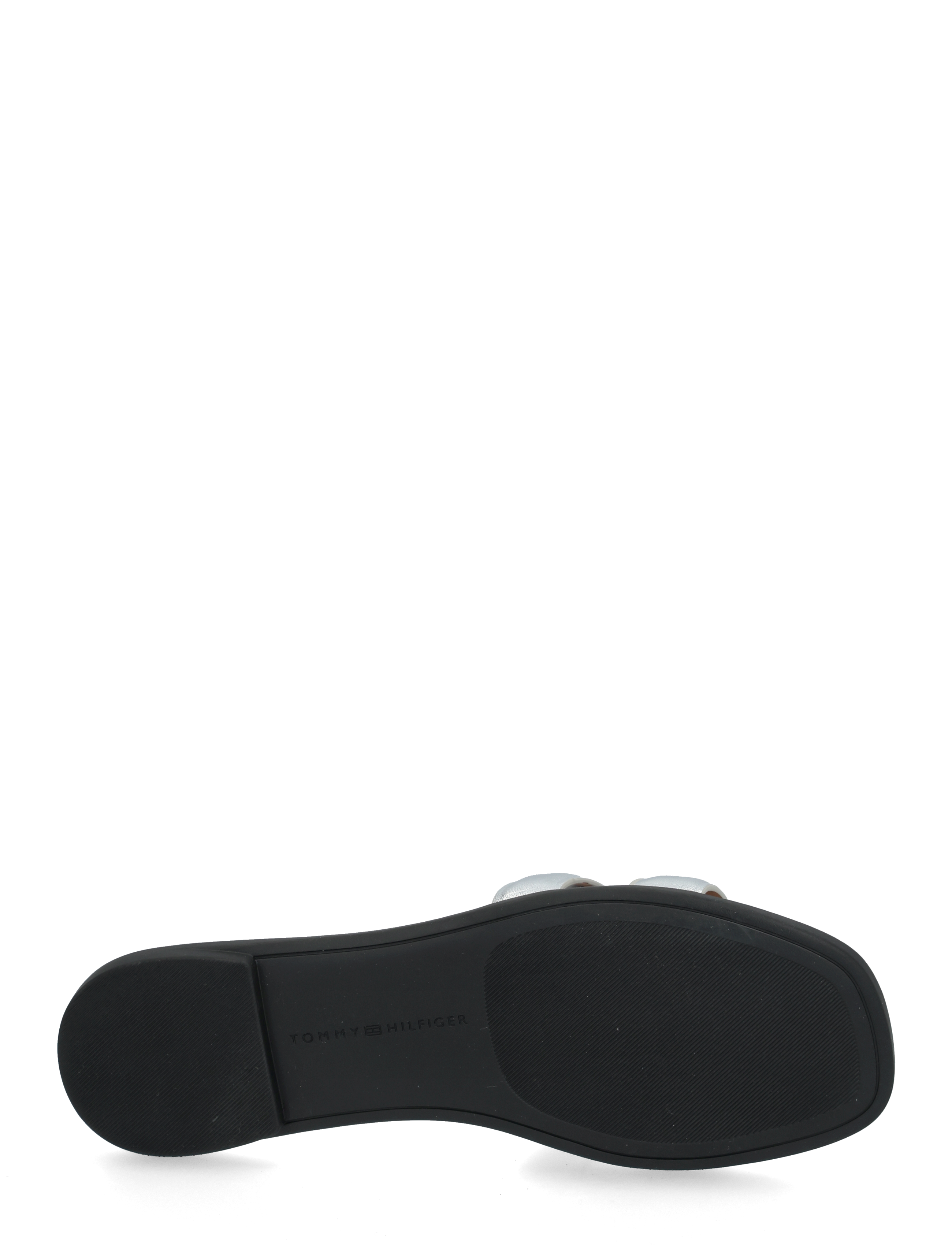 Tommy Hilfiger - TH LOGO STRAP METALLIC MULE - flade sandaler - silver - 4