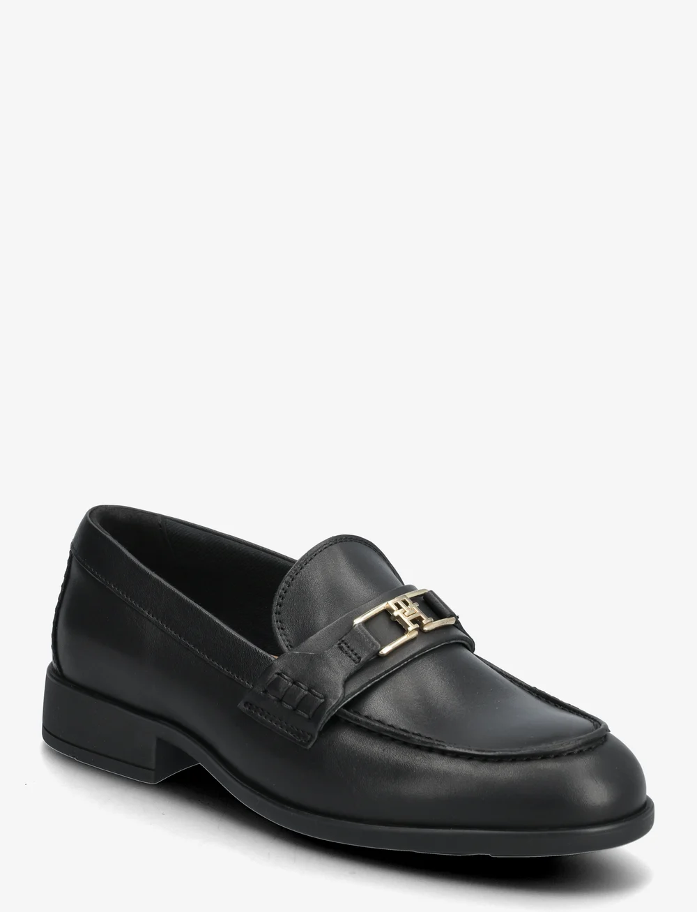 Tommy Hilfiger - TH LOGO LEATHER LOAFER - særlige begivenheder - black - 0