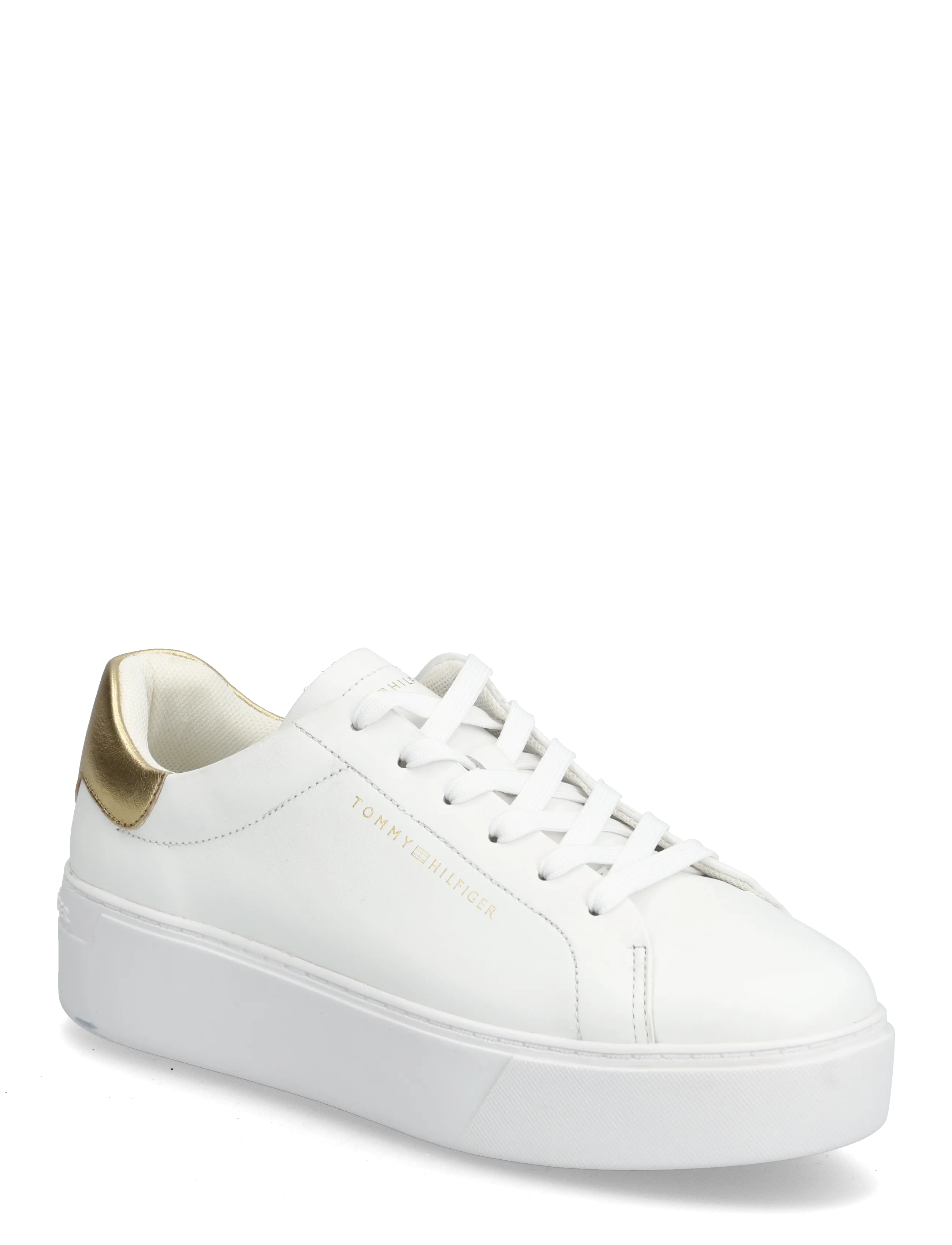 Tommy Hilfiger ESSENTIAL PLATFORM COURT SNEAKER - Skor - WHITE GOLD / white