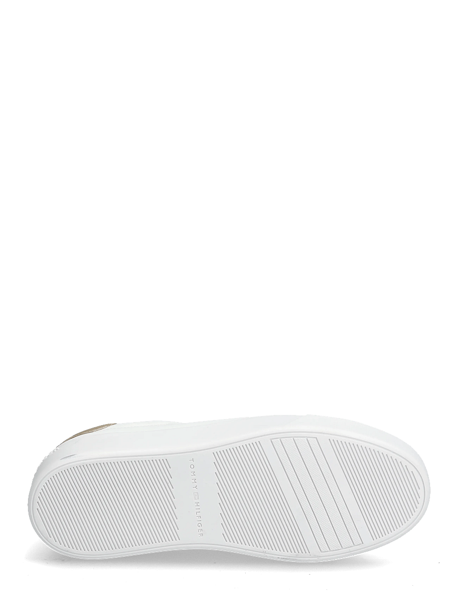Tommy Hilfiger - ESSENTIAL PLATFORM COURT SNEAKER - madala säärega tossud - white gold - 4