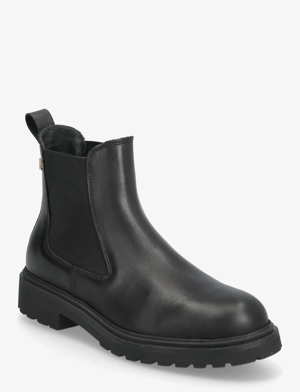Tommy Hilfiger - TH LEATHER CLEATED CHELSEA - flate ankelboots - black - 0