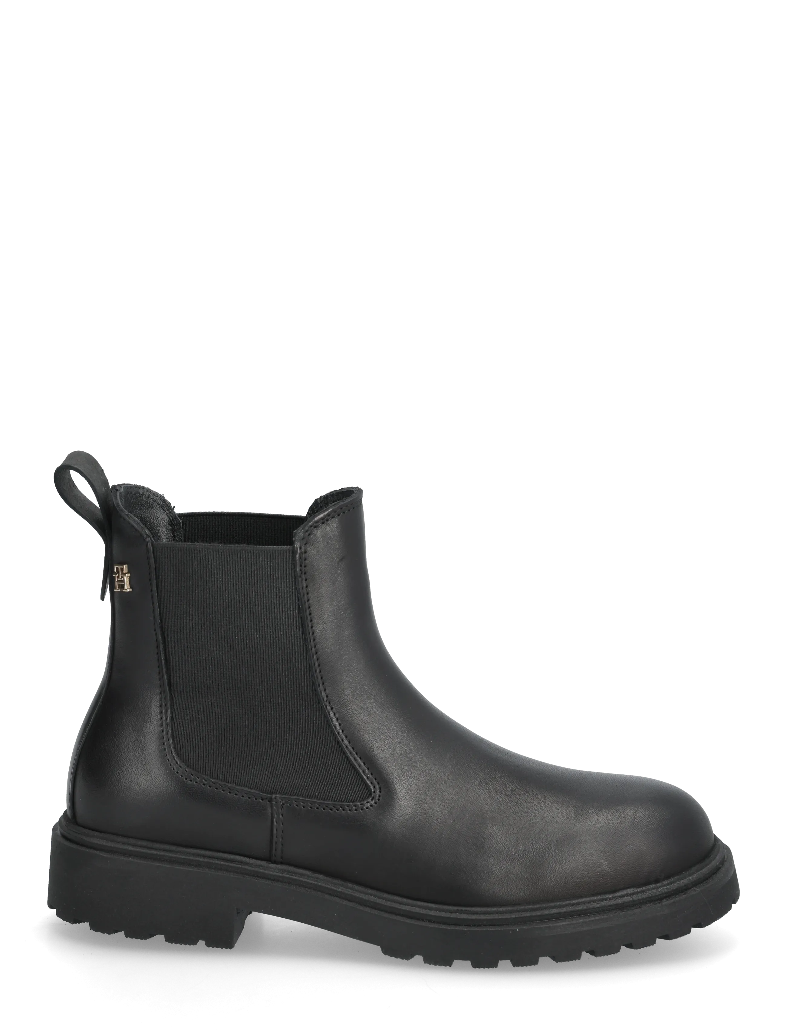 Tommy Hilfiger - TH LEATHER CLEATED CHELSEA - platta ankelboots - black - 1