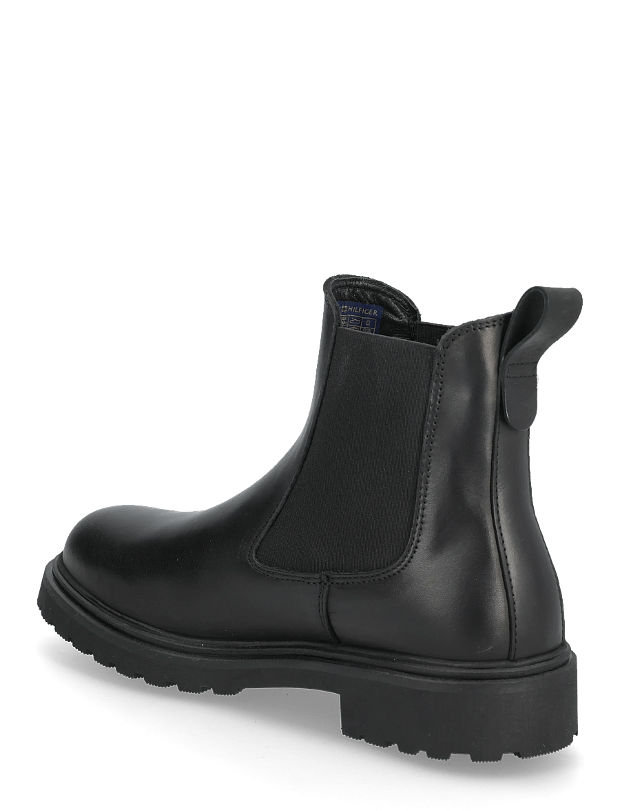 Tommy Hilfiger - TH LEATHER CLEATED CHELSEA - platta ankelboots - black - 2