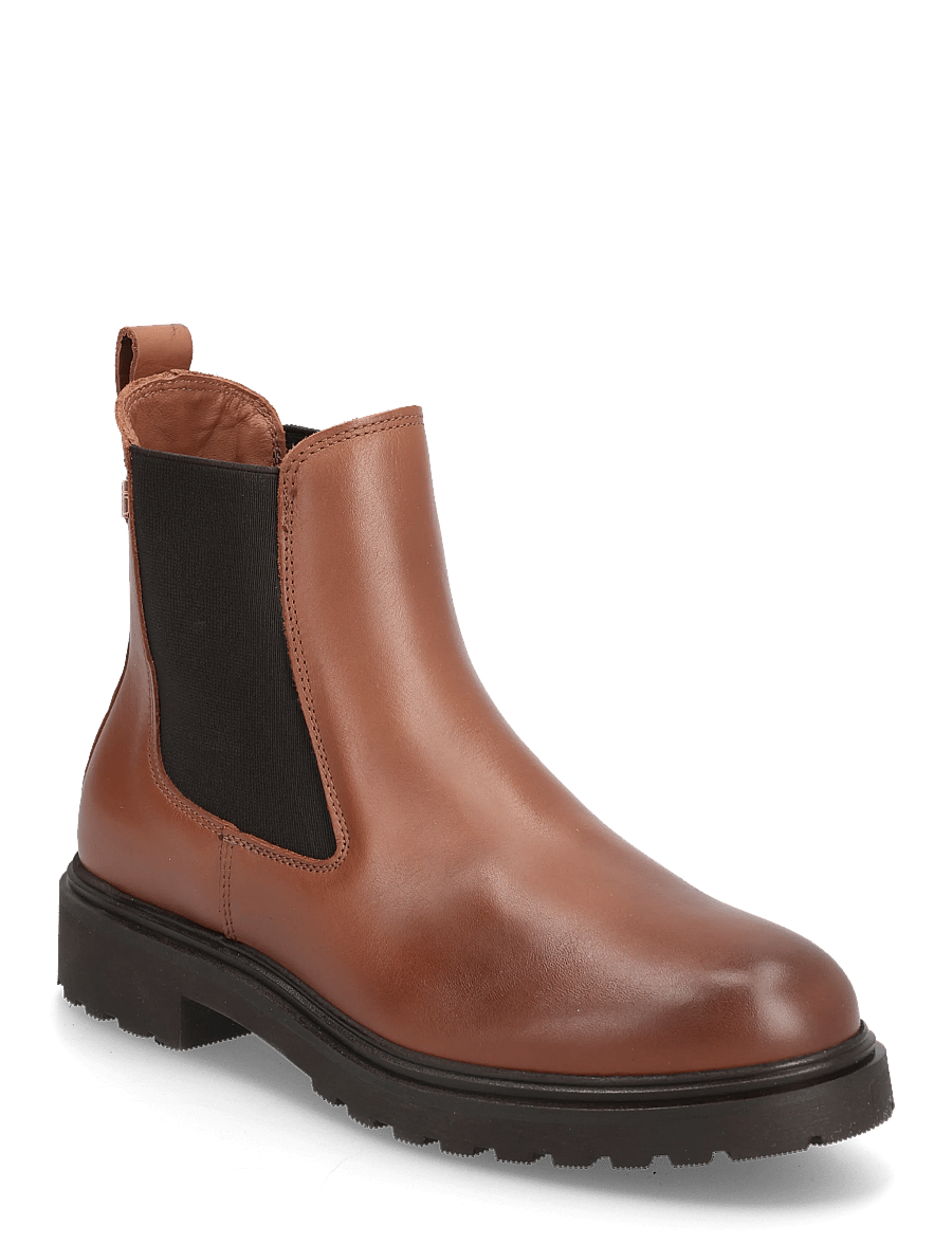 Tommy Hilfiger - TH LEATHER CLEATED CHELSEA - flade ankelstøvler - cinnamon bark - 0