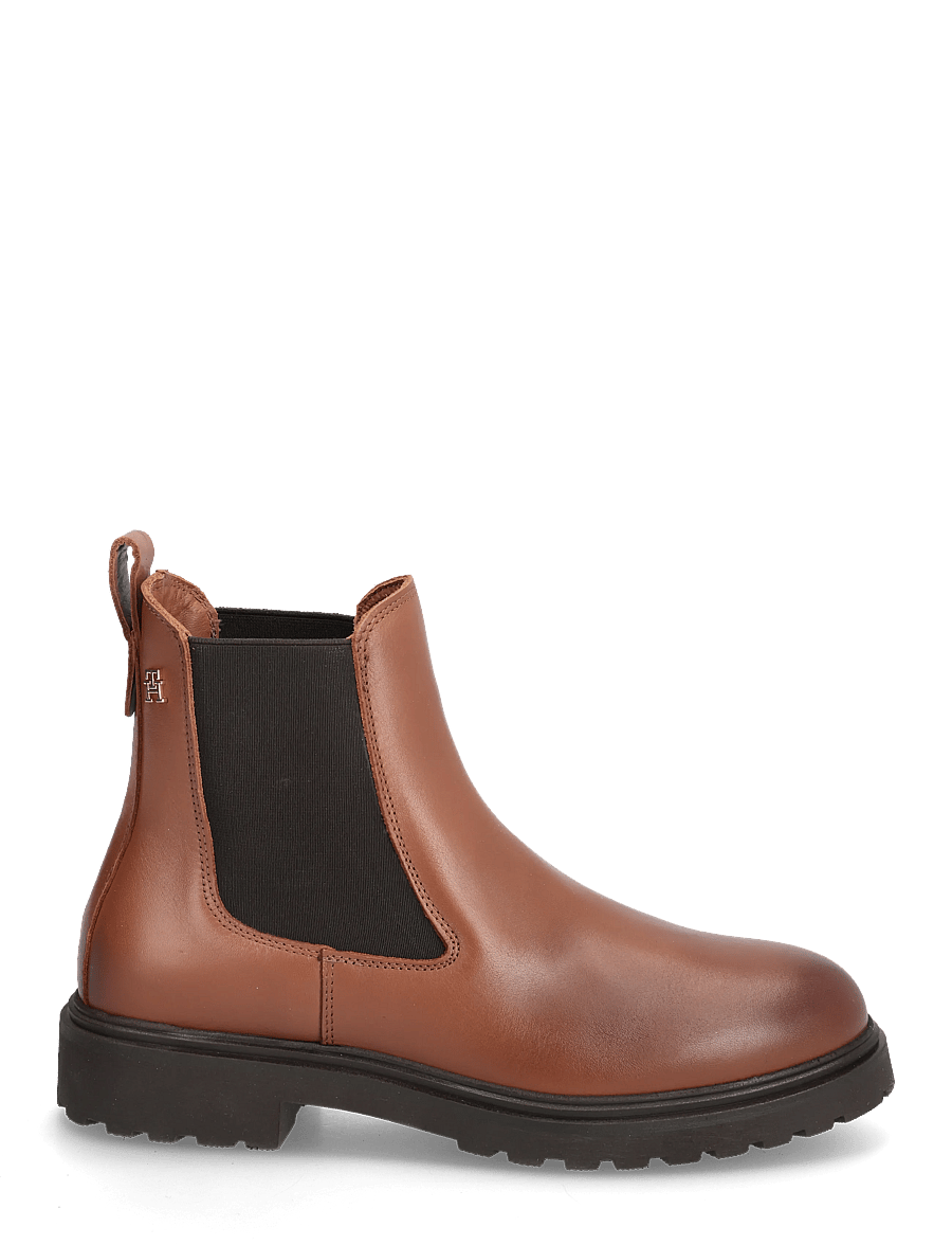 Tommy Hilfiger - TH LEATHER CLEATED CHELSEA - flade ankelstøvler - cinnamon bark - 1