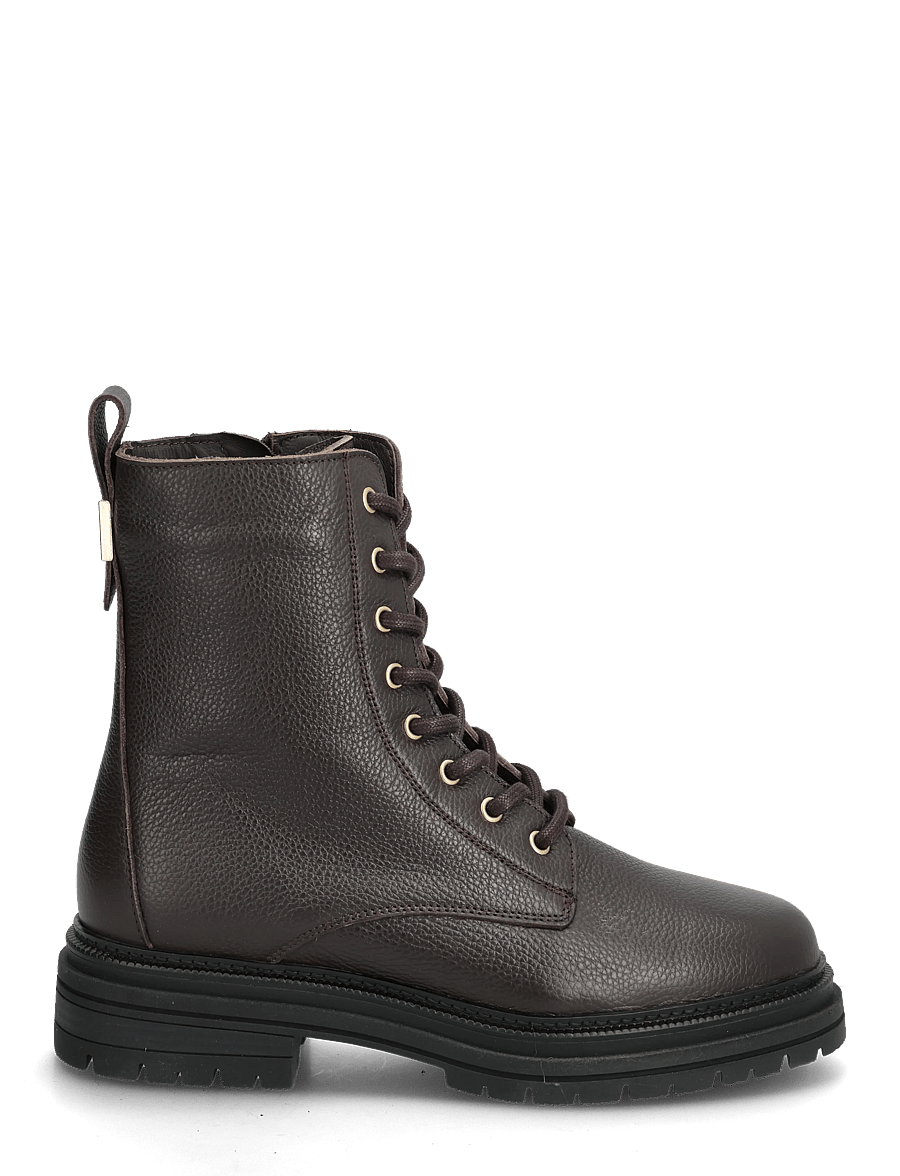 Tommy Hilfiger - TH PLAQUE PEBBLE LACE BOOT WARM - geschnürte stiefel - black - 1