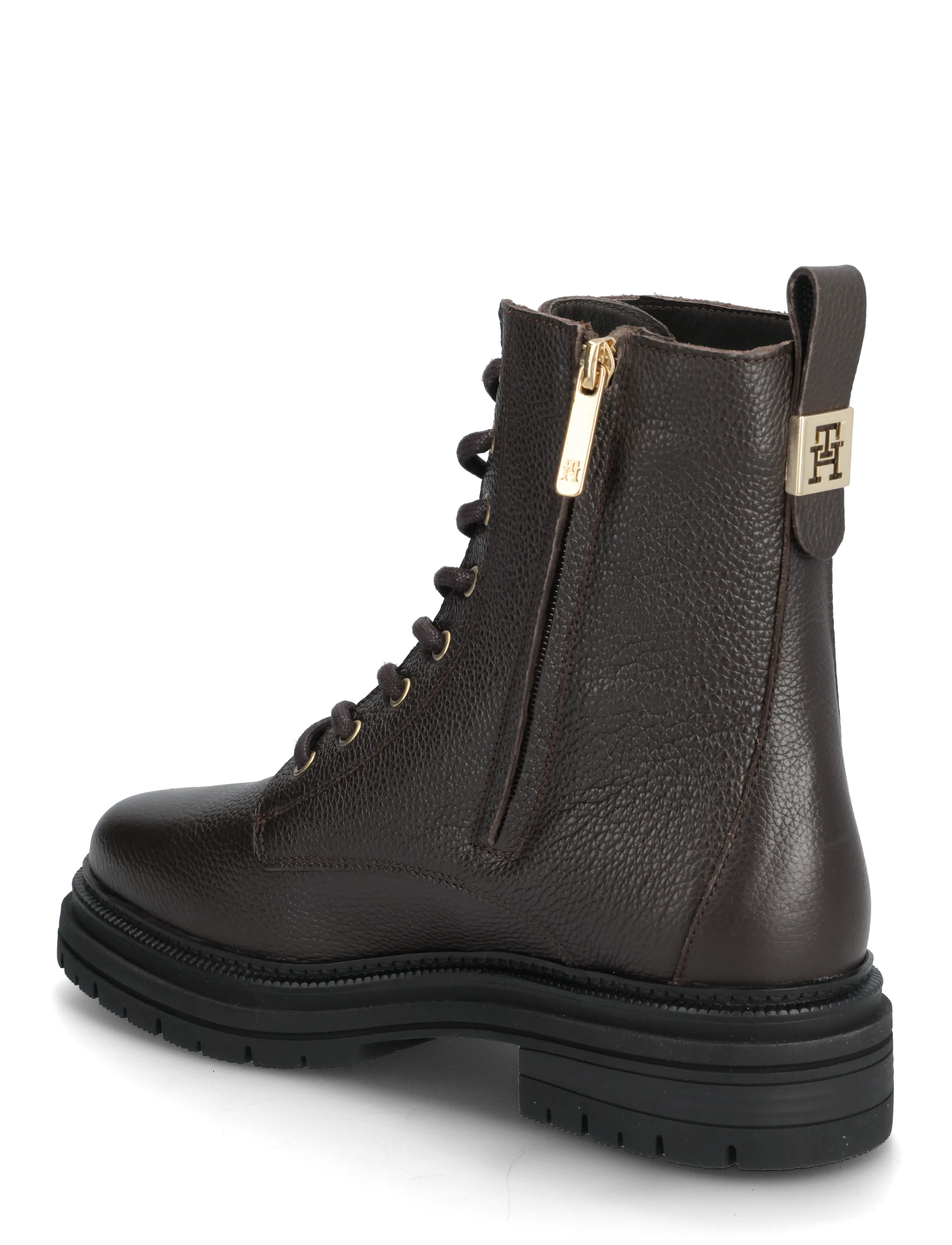 Tommy Hilfiger - TH PLAQUE PEBBLE LACE BOOT WARM - paeltega saapad - black - 2