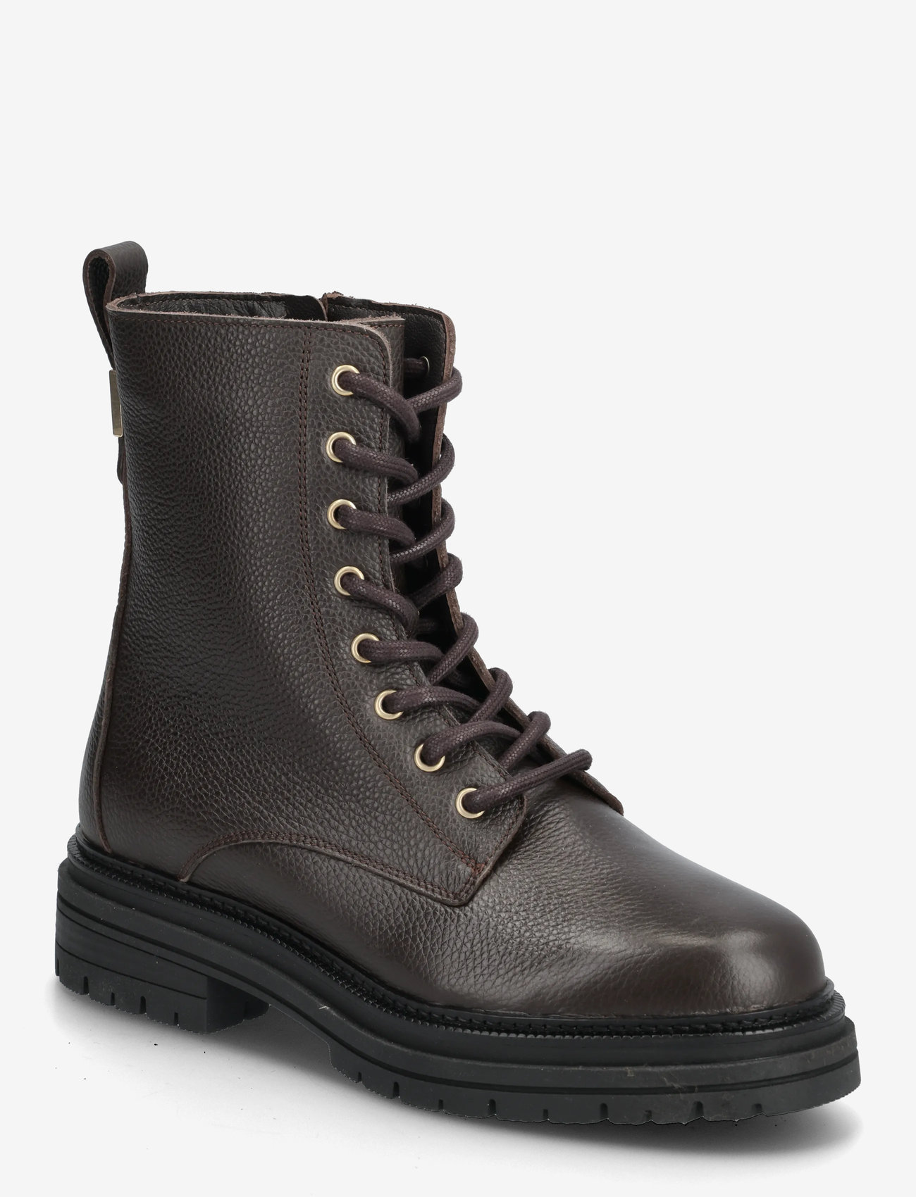 Tommy Hilfiger - TH PLAQUE PEBBLE LACE BOOT WARM - kängor - charred wood - 0