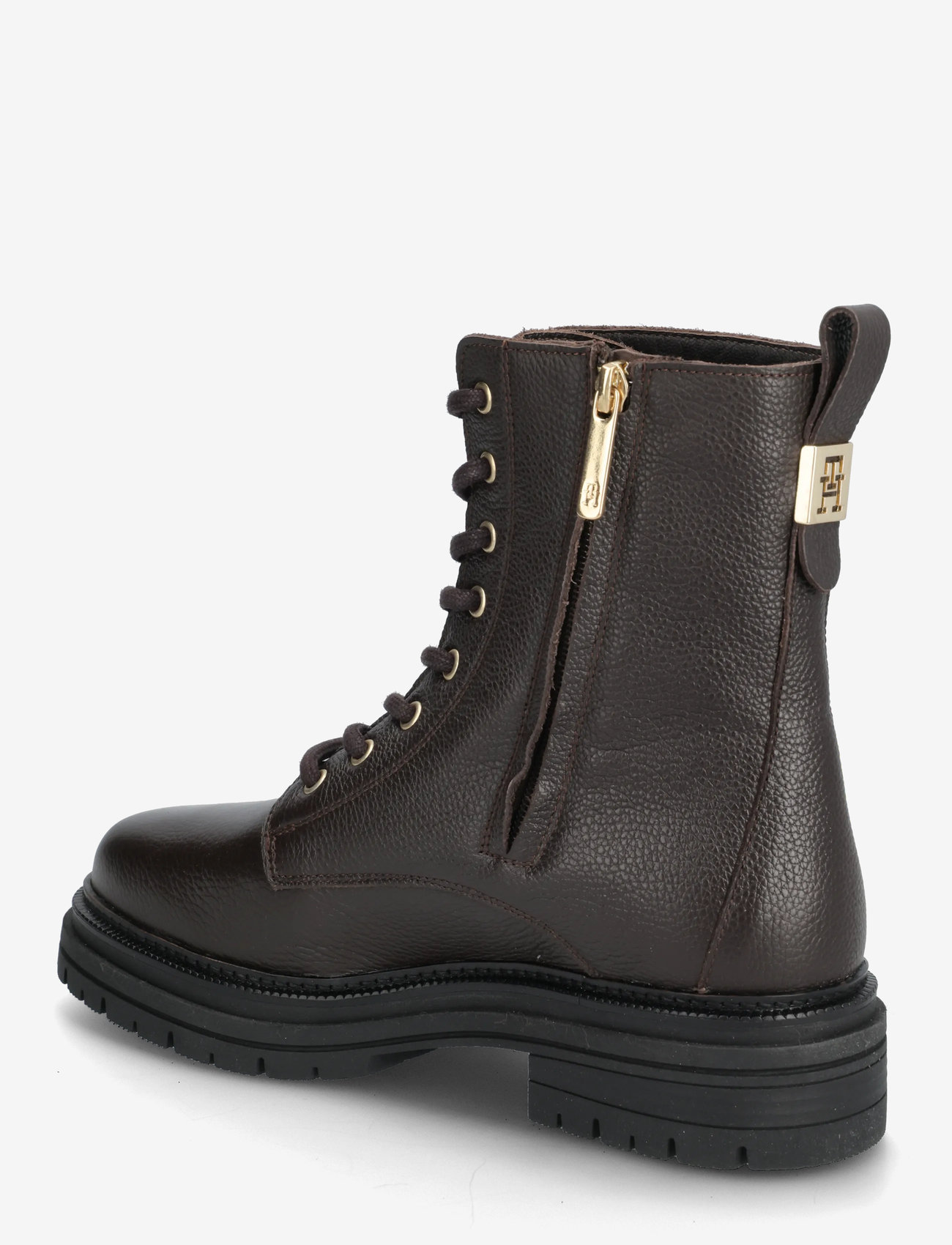 Tommy Hilfiger - TH PLAQUE PEBBLE LACE BOOT WARM - kängor - charred wood - 2