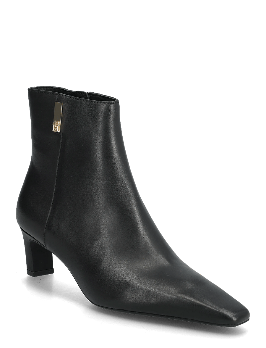 Tommy Hilfiger - TH SQUARE TOE KITTEN BOOTIE - støvletter - black - 0