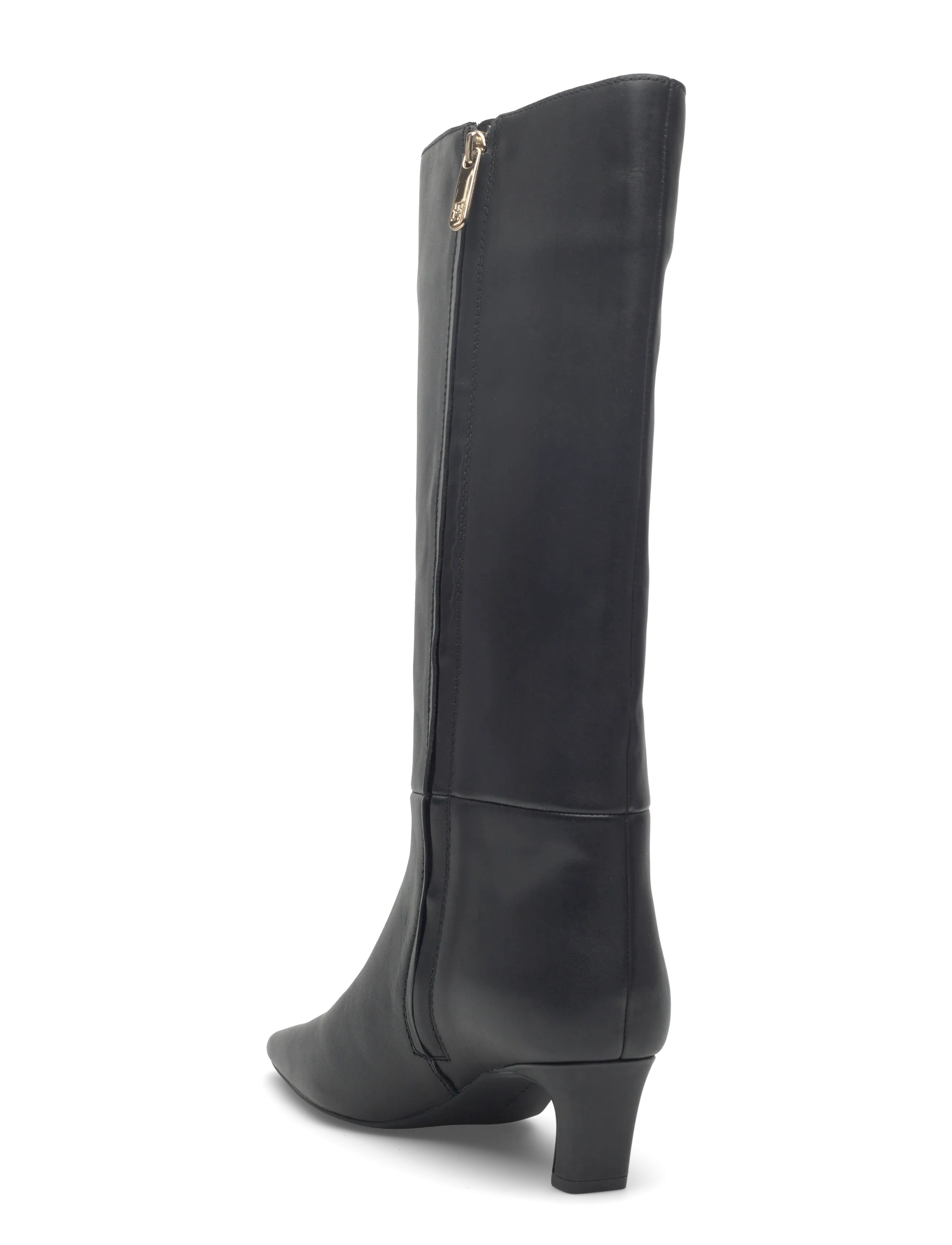 Tommy Hilfiger - TH SQUARE TOE KITTEN LONG BOOT - black - 2