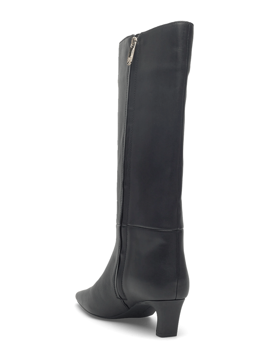 Tommy Hilfiger - TH SQUARE TOE KITTEN LONG BOOT - langskaftede støvler - black - 2