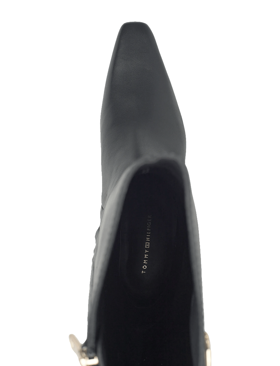 Tommy Hilfiger - TH SQUARE TOE KITTEN LONG BOOT - langskaftede støvler - black - 3