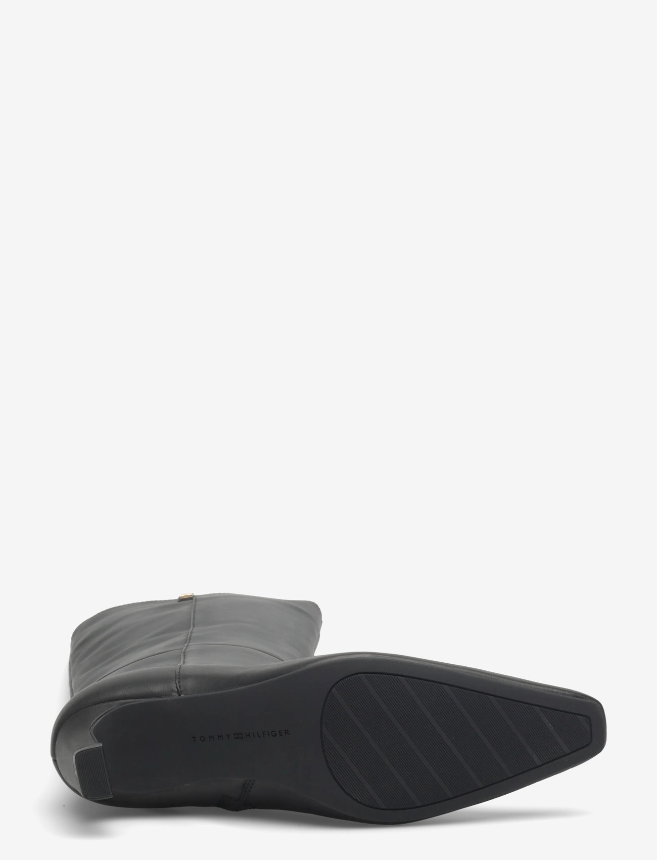Tommy Hilfiger - TH SQUARE TOE KITTEN LONG BOOT - knähöga stövlar - black - 4