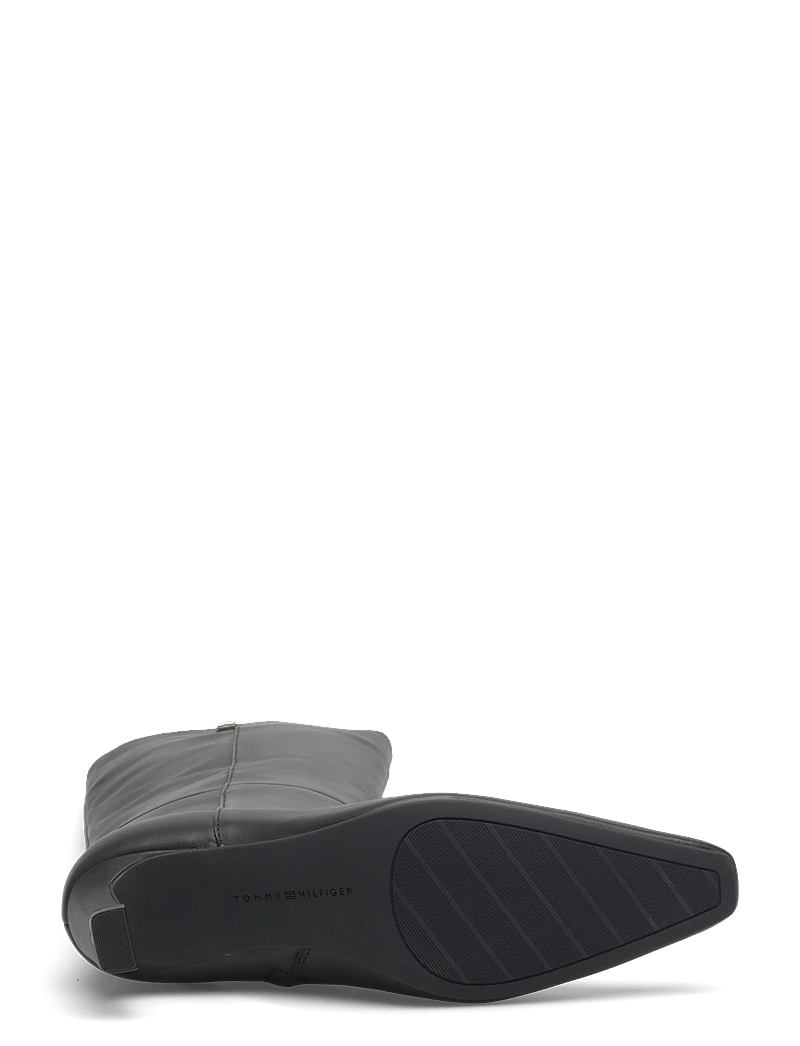 Tommy Hilfiger - TH SQUARE TOE KITTEN LONG BOOT - knähöga stövlar - black - 4