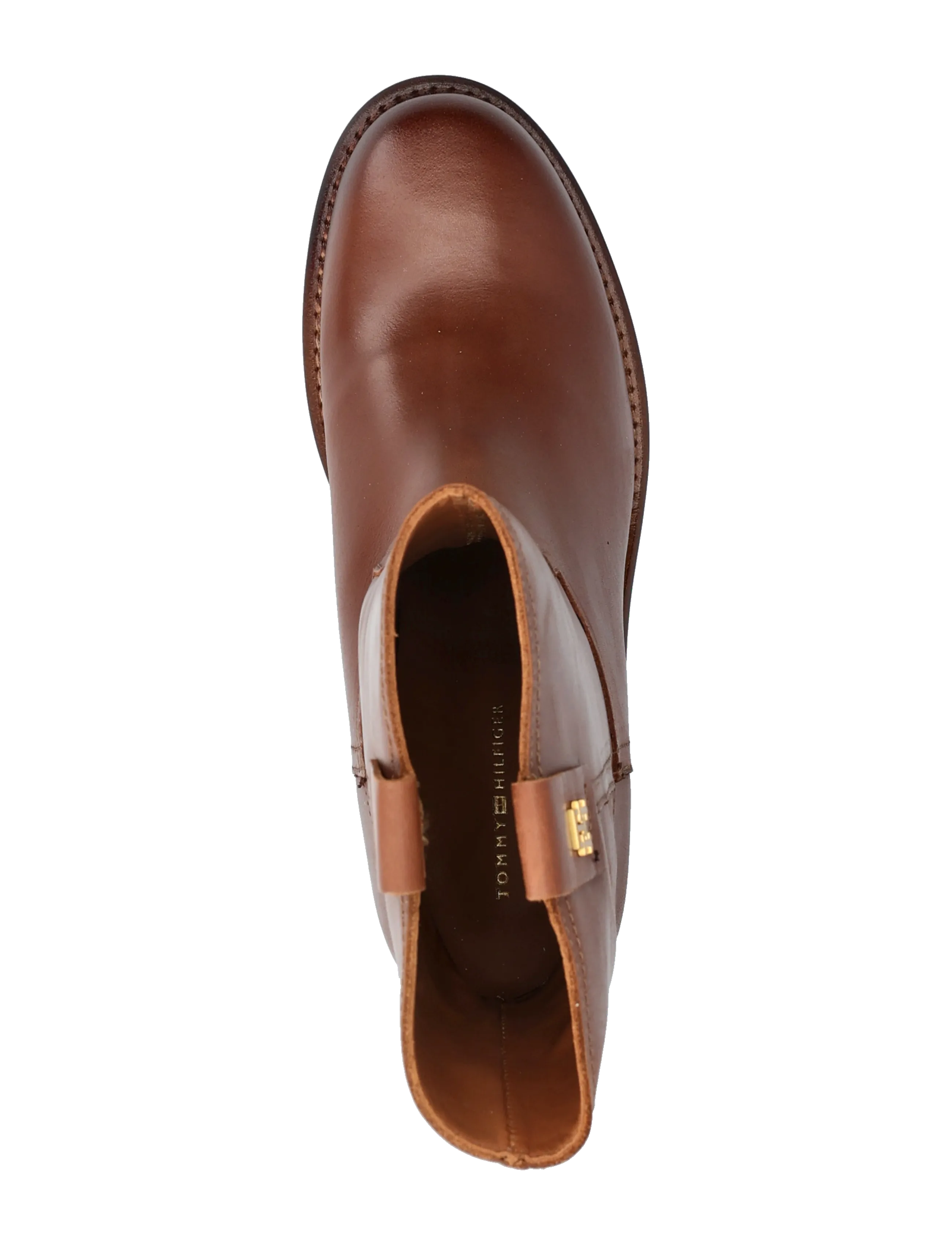 Tommy Hilfiger - RIDING LTHR MID BOOT BLOCK HEEL - stiefeletten mit absatz - tawny russet - 3