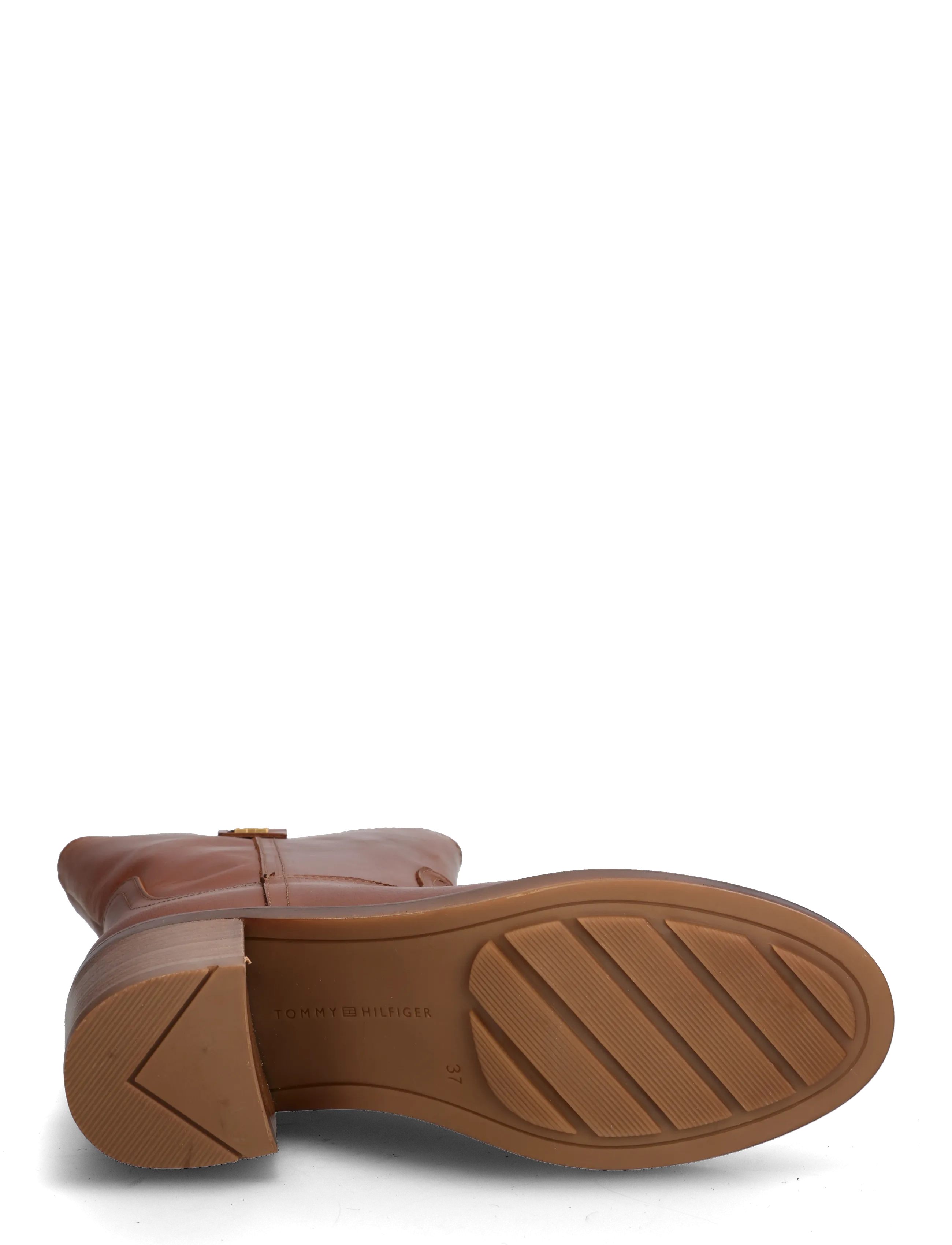 Tommy Hilfiger - RIDING LTHR MID BOOT BLOCK HEEL - bottines à talons  - tawny russet - 4