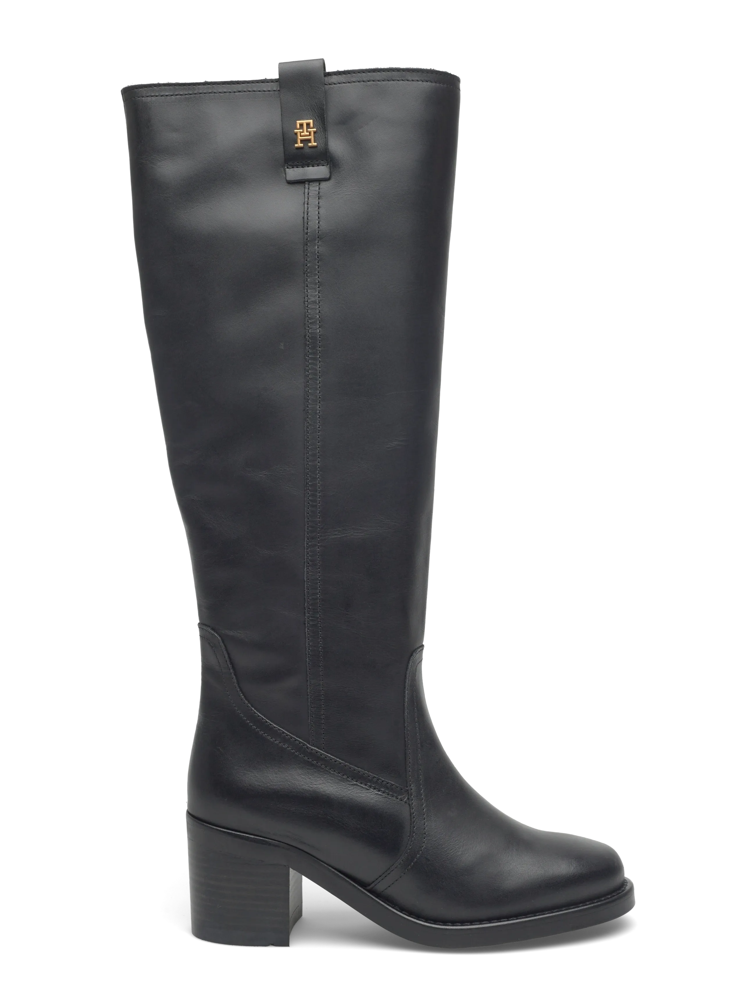 Riding Lthr Long Boot Block Heel 2