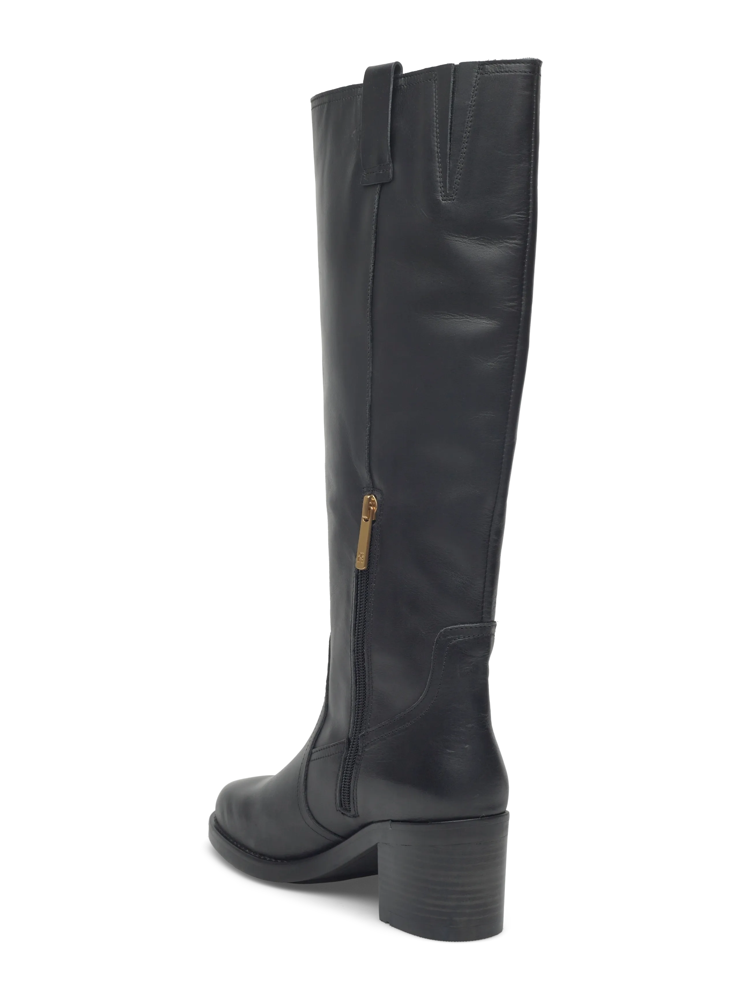 Riding Lthr Long Boot Block Heel 3
