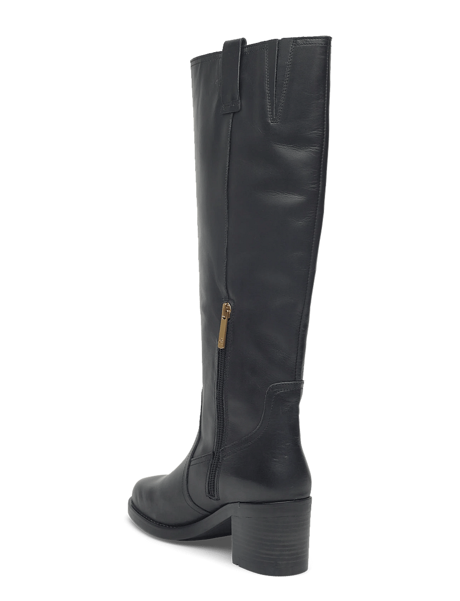 Tommy Hilfiger - RIDING LTHR LONG BOOT BLOCK HEEL - kniehohe stiefel - black - 2