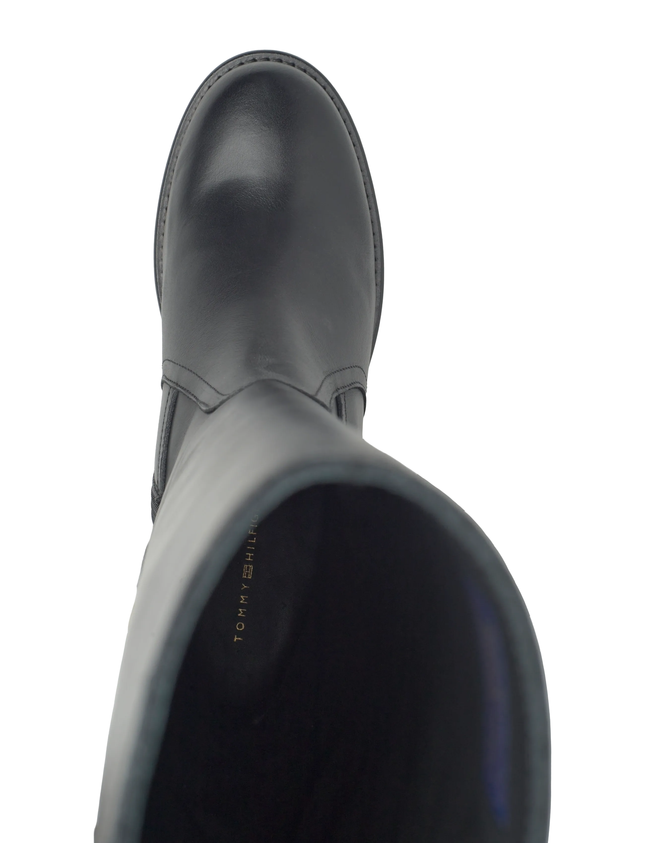 Riding Lthr Long Boot Block Heel 4