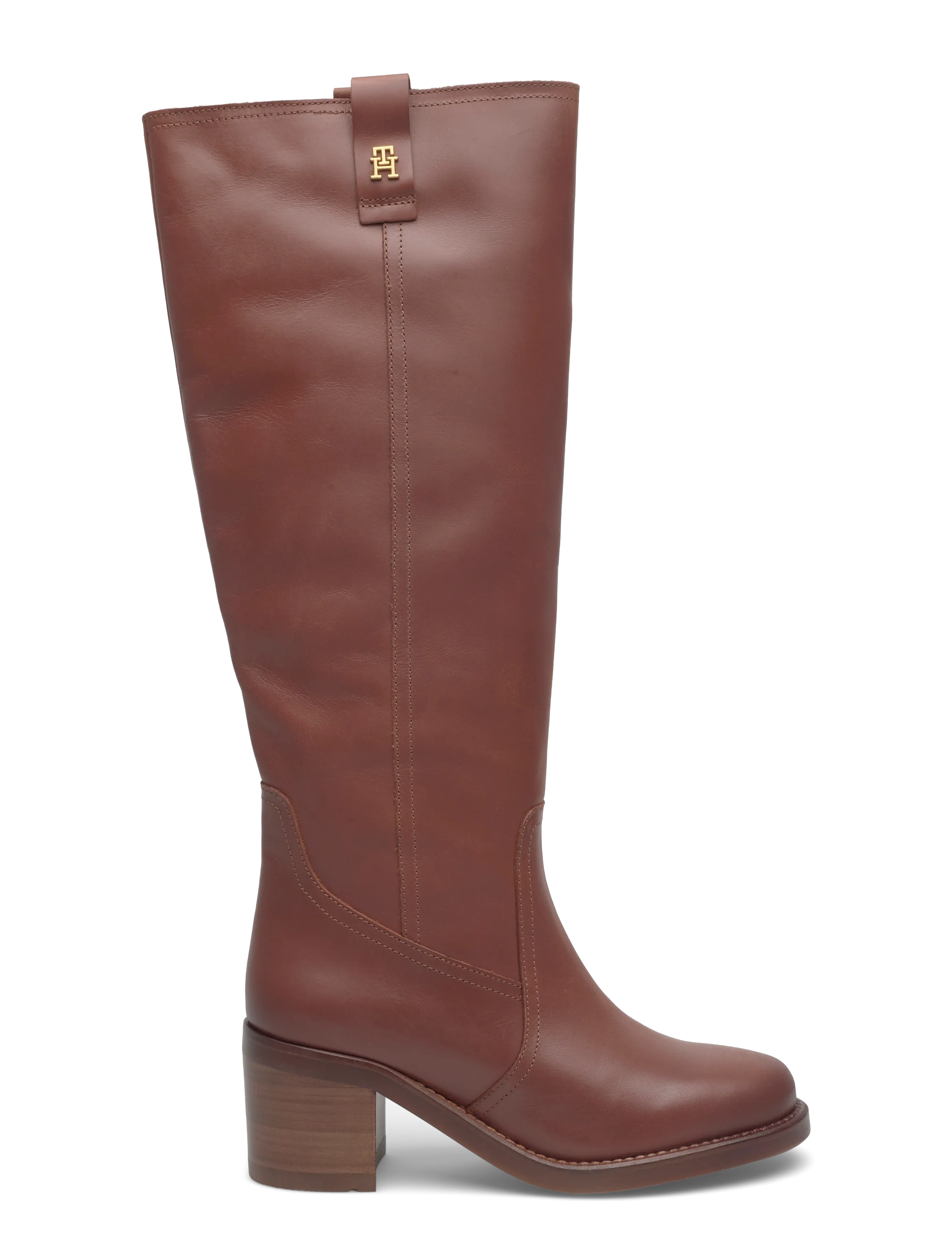 Riding Lthr Long Boot Block Heel 2
