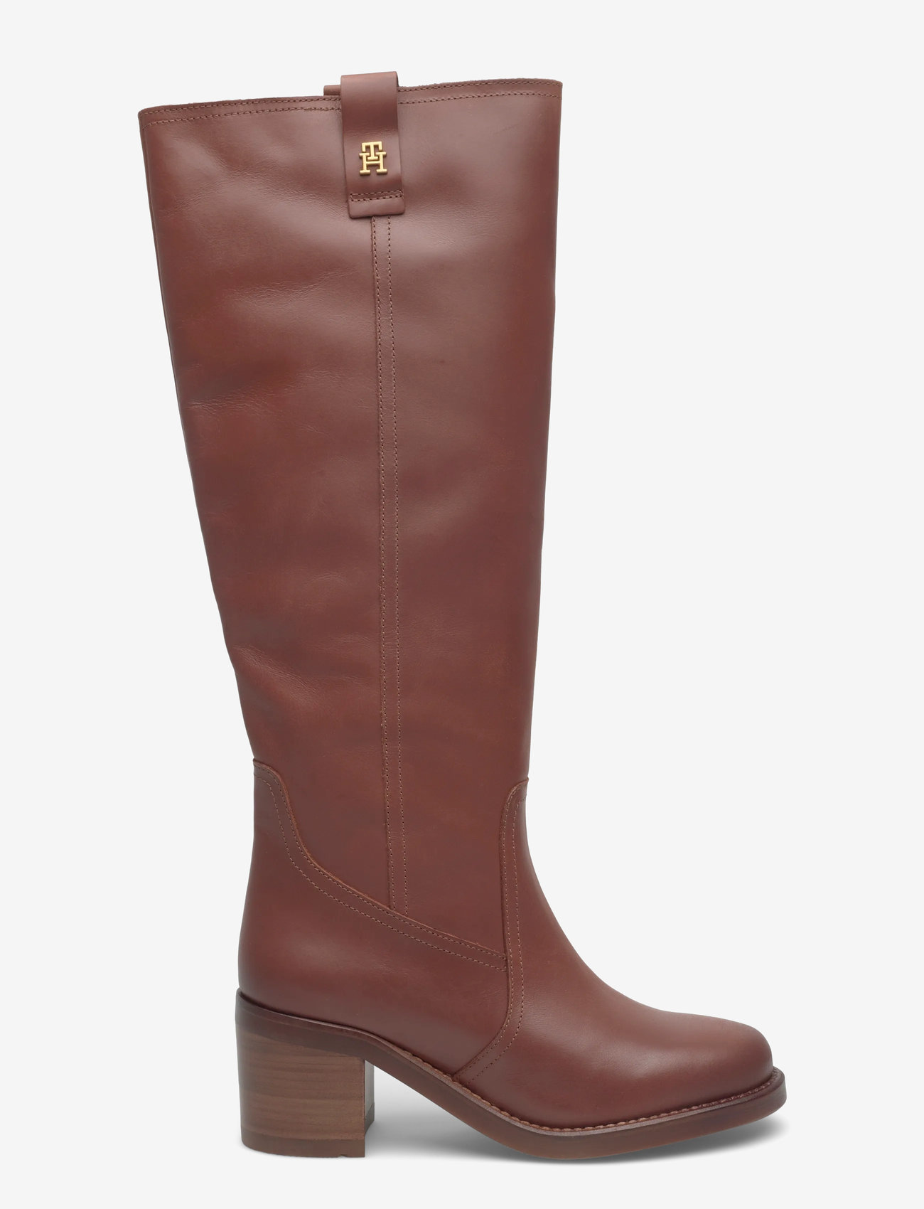 Tommy Hilfiger - RIDING LTHR LONG BOOT BLOCK HEEL - damen - tawny russet - 1