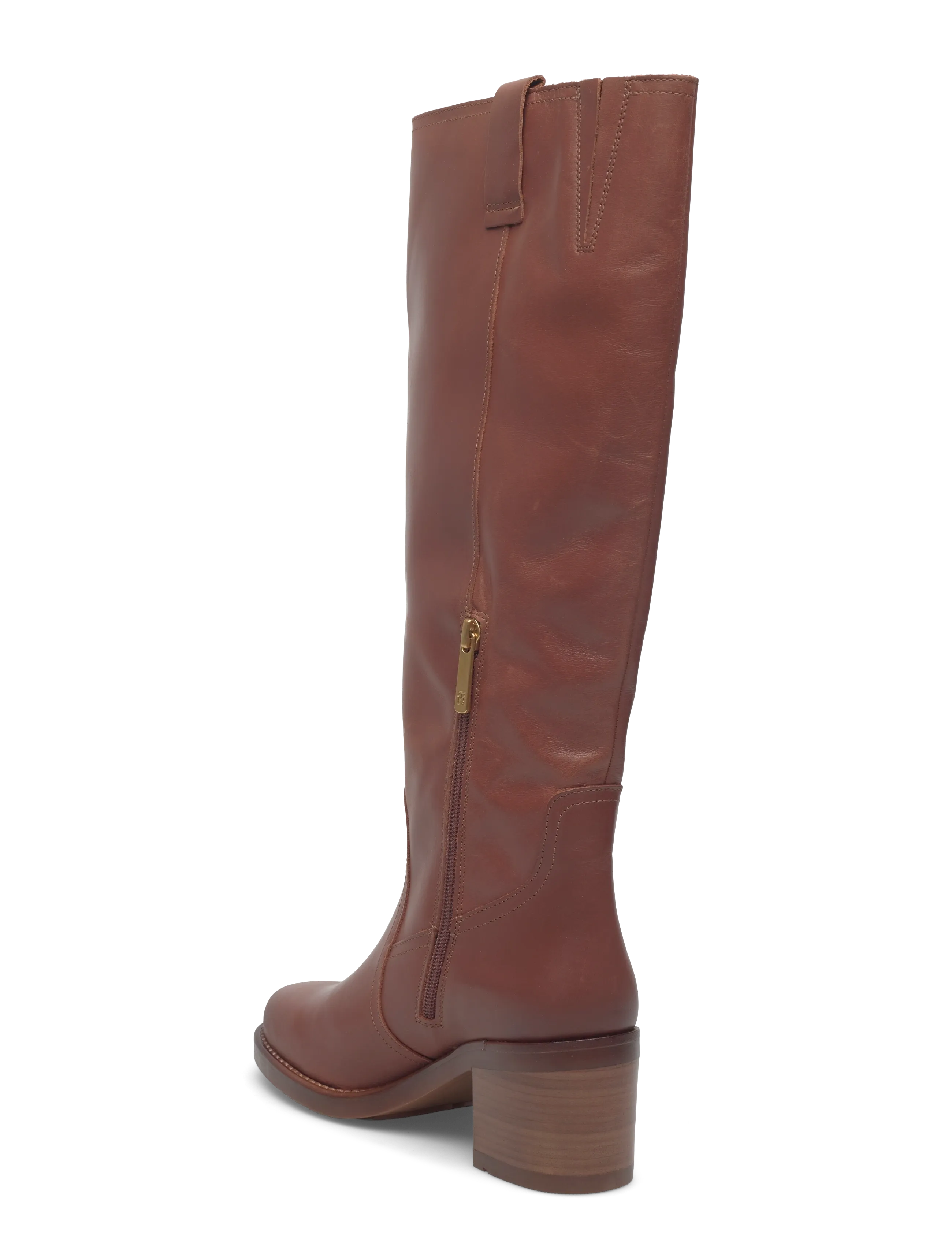 Riding Lthr Long Boot Block Heel 3