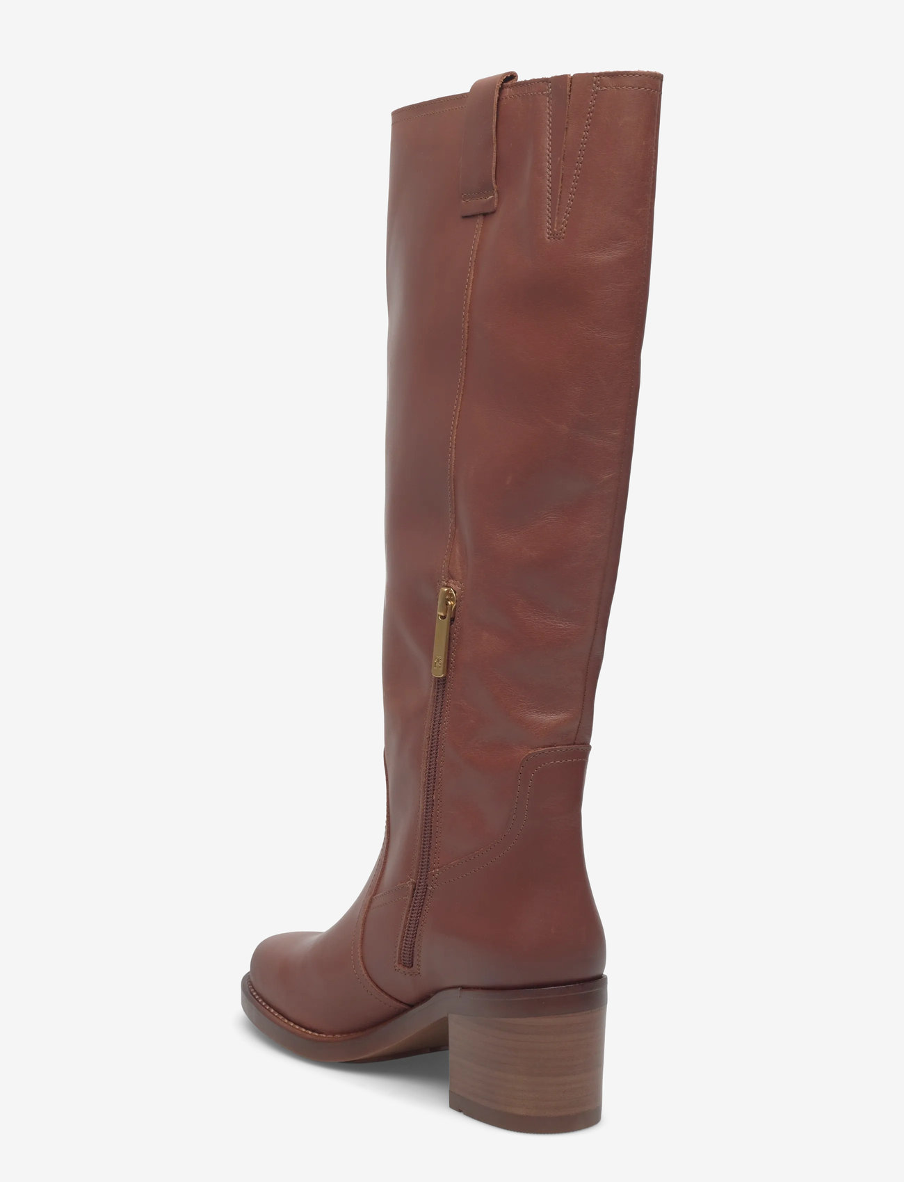 Tommy Hilfiger - RIDING LTHR LONG BOOT BLOCK HEEL - damen - tawny russet - 2