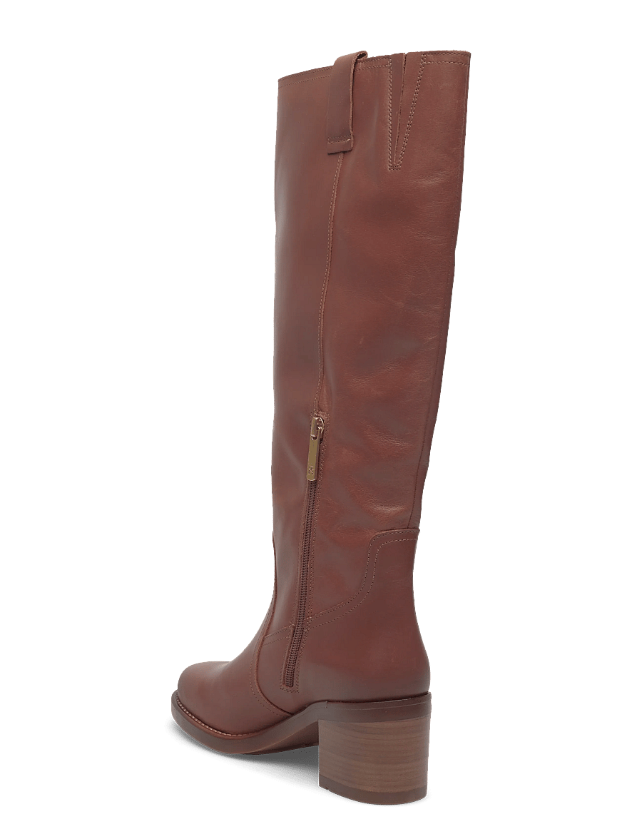 Tommy Hilfiger - RIDING LTHR LONG BOOT BLOCK HEEL - põlveni saapad - tawny russet - 2
