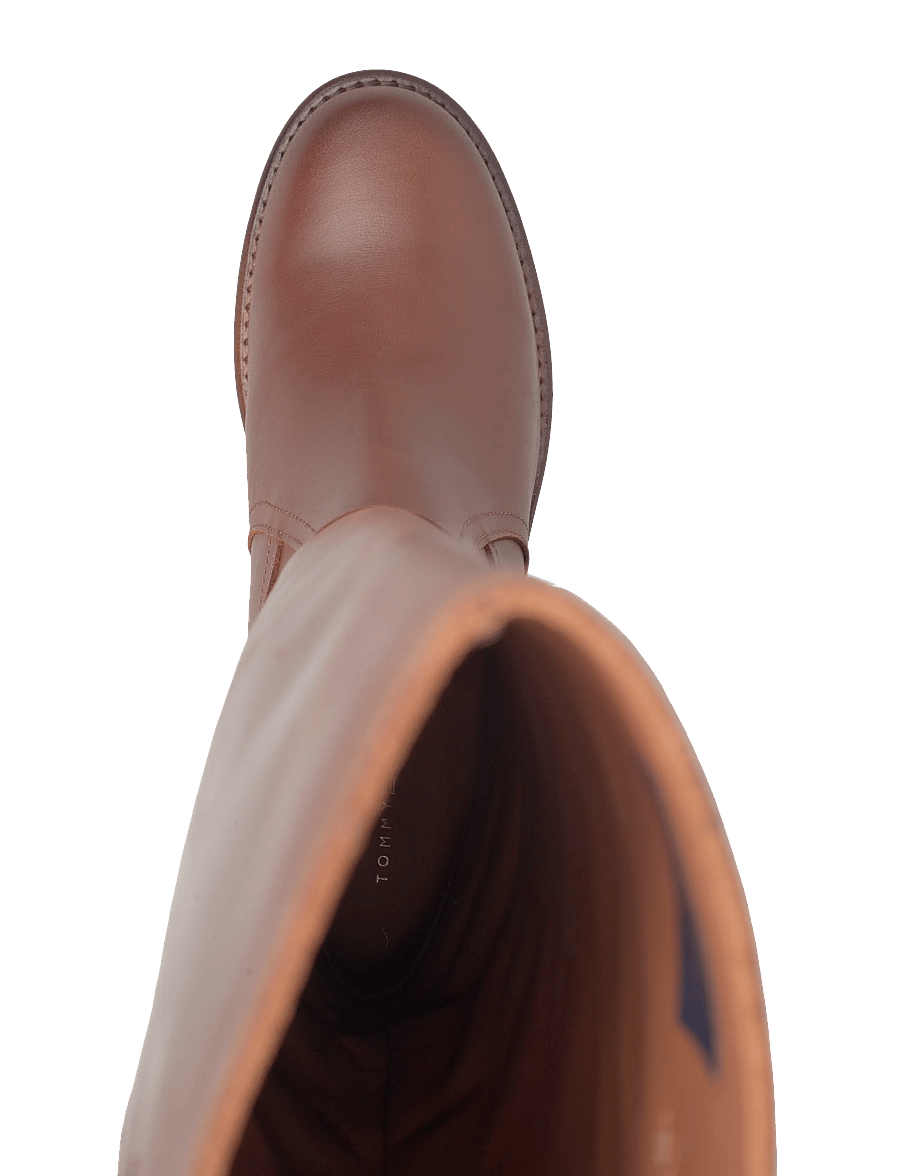 Tommy Hilfiger - RIDING LTHR LONG BOOT BLOCK HEEL - põlveni saapad - tawny russet - 3