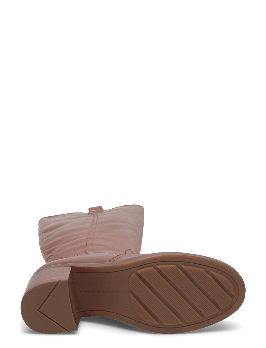 Tommy Hilfiger - RIDING LTHR LONG BOOT BLOCK HEEL - põlveni saapad - tawny russet - 4