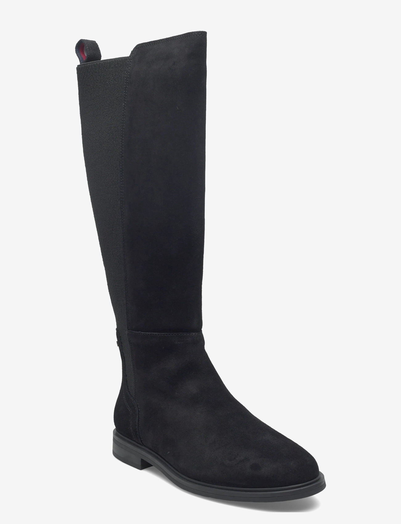 Tommy Hilfiger - FLAG SUEDE LONG BOOT - kniehohe stiefel - black - 0