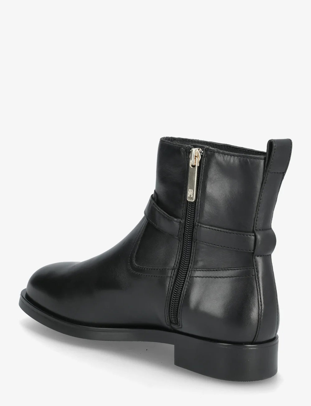 Tommy Hilfiger - TH BUCKLE RIDING LEATHER BOOTIE - madalad poolsaapad - black - 2