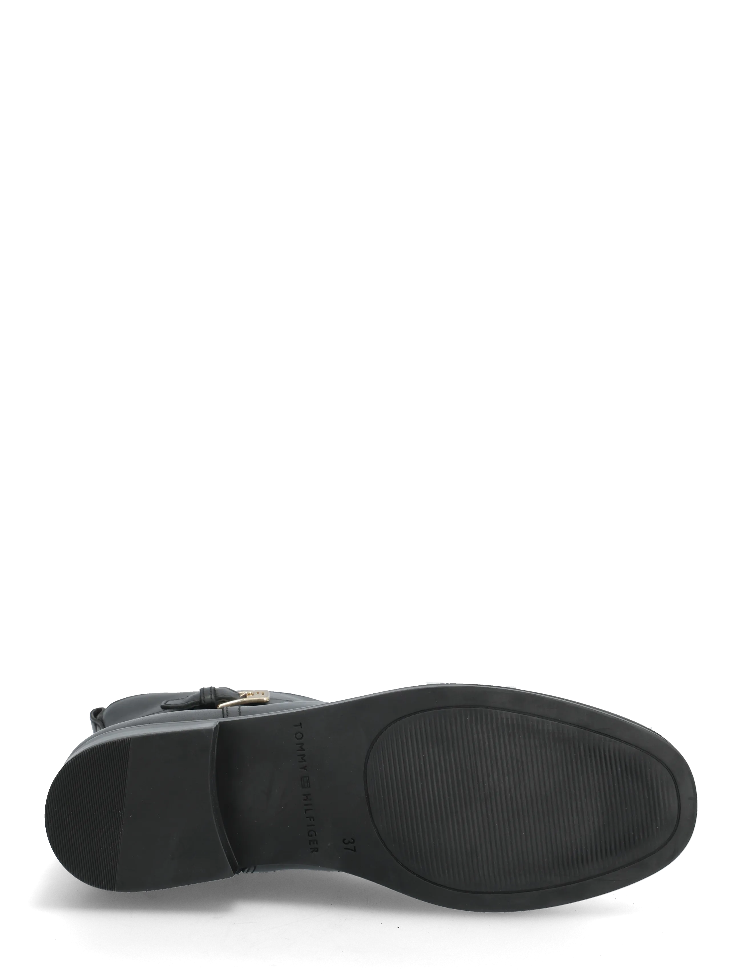 Tommy Hilfiger - TH BUCKLE RIDING LEATHER BOOTIE - flache stiefeletten - black - 4