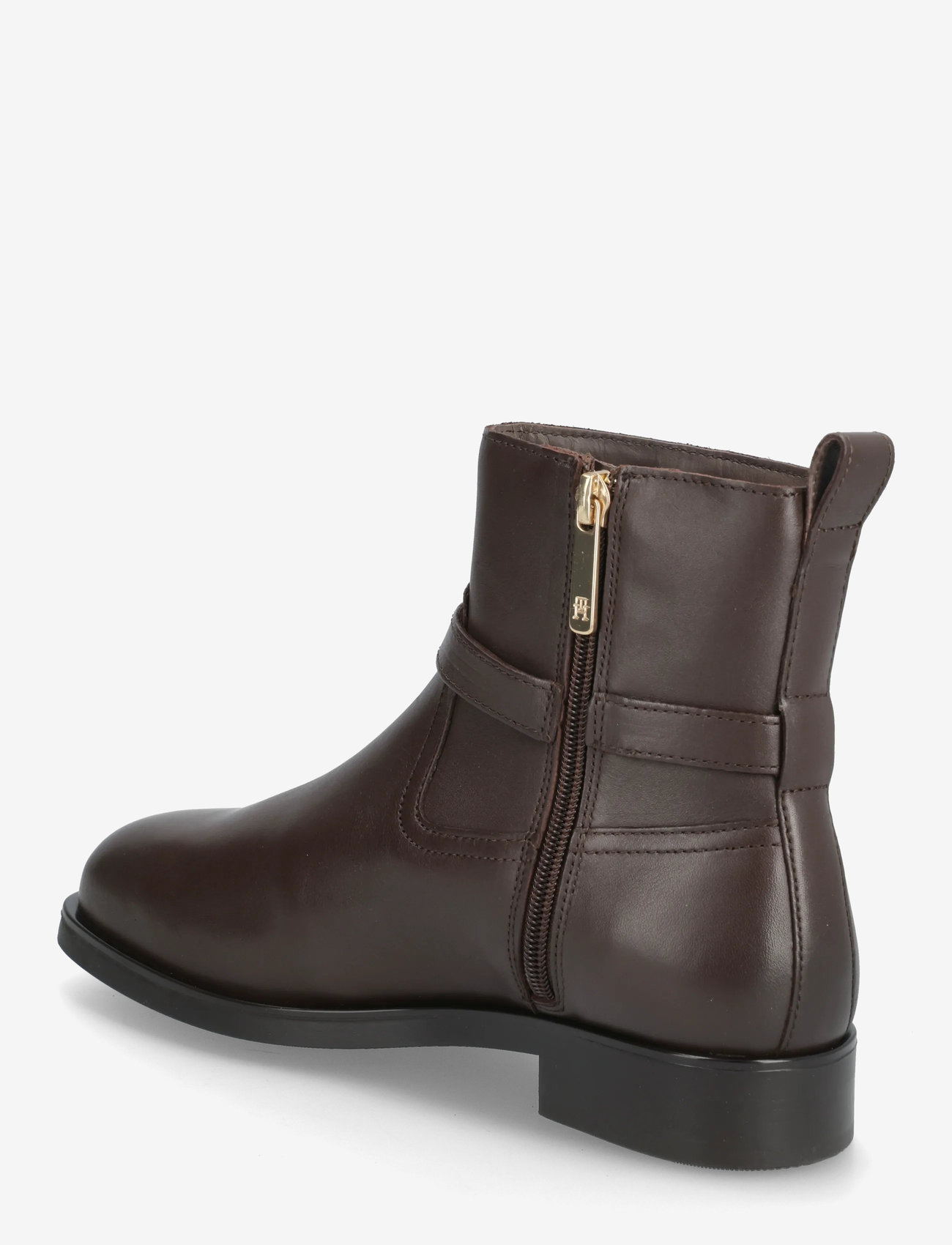 Tommy Hilfiger - TH BUCKLE RIDING LEATHER BOOTIE - platta ankelboots - legacy brown - 2