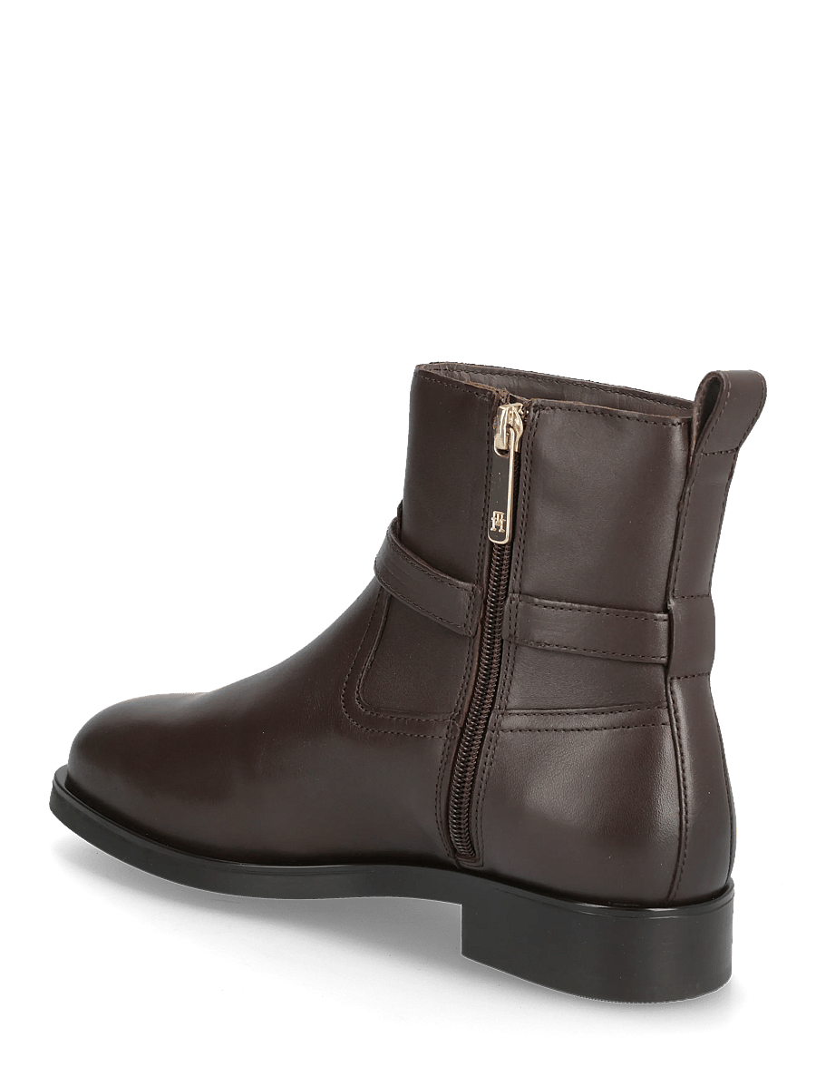 Tommy Hilfiger - TH BUCKLE RIDING LEATHER BOOTIE - flache stiefeletten - legacy brown - 2
