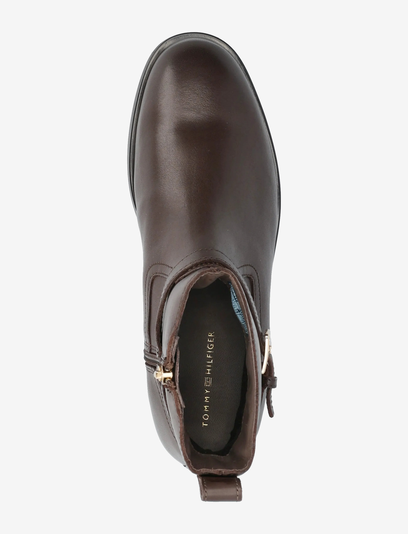 Tommy Hilfiger - TH BUCKLE RIDING LEATHER BOOTIE - platta ankelboots - legacy brown - 3