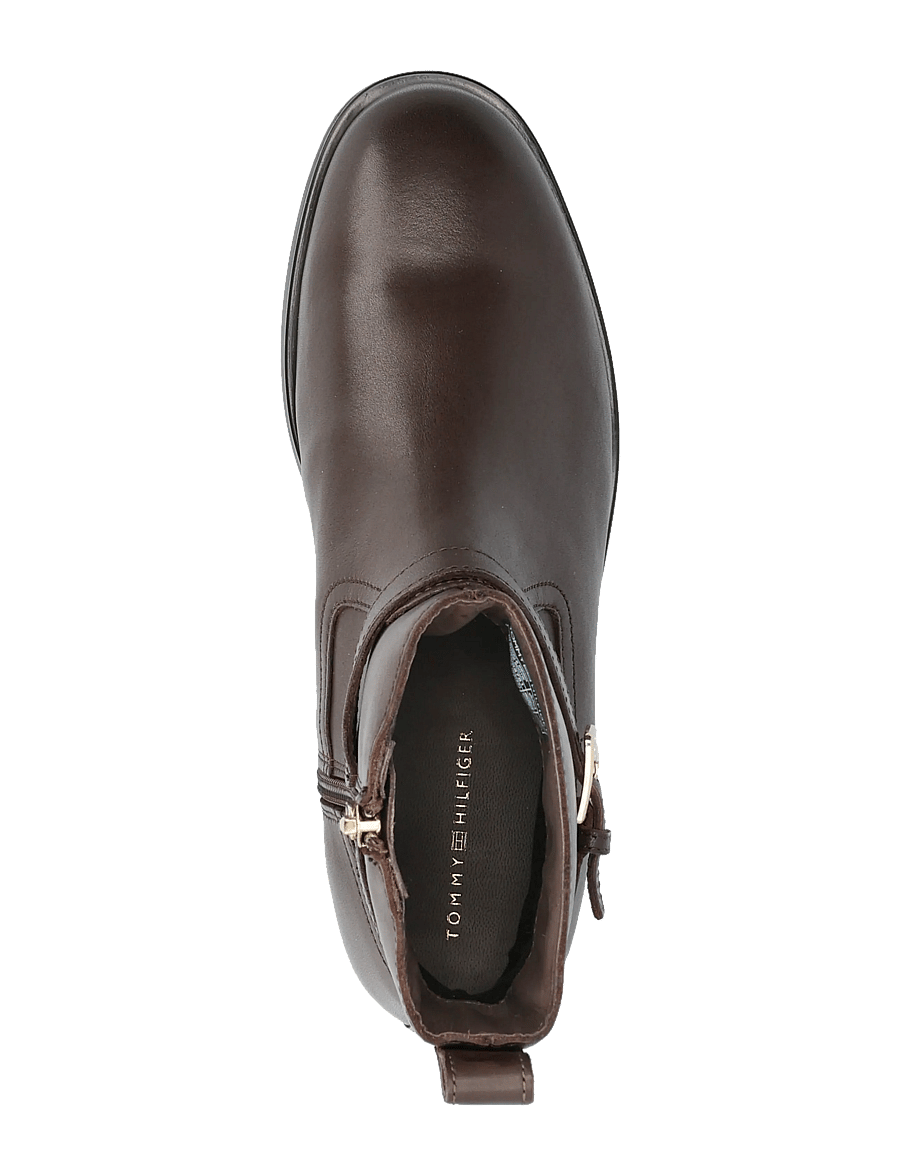Tommy Hilfiger - TH BUCKLE RIDING LEATHER BOOTIE - flache stiefeletten - legacy brown - 3
