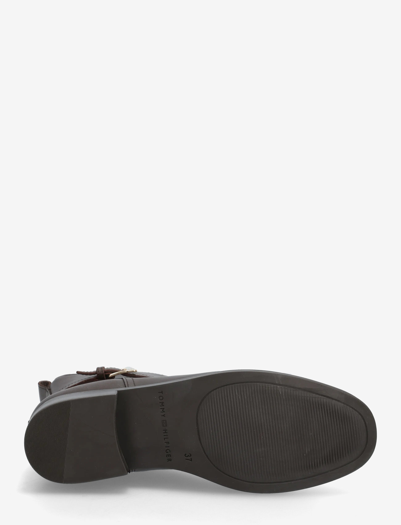 Tommy Hilfiger - TH BUCKLE RIDING LEATHER BOOTIE - platta ankelboots - legacy brown - 4