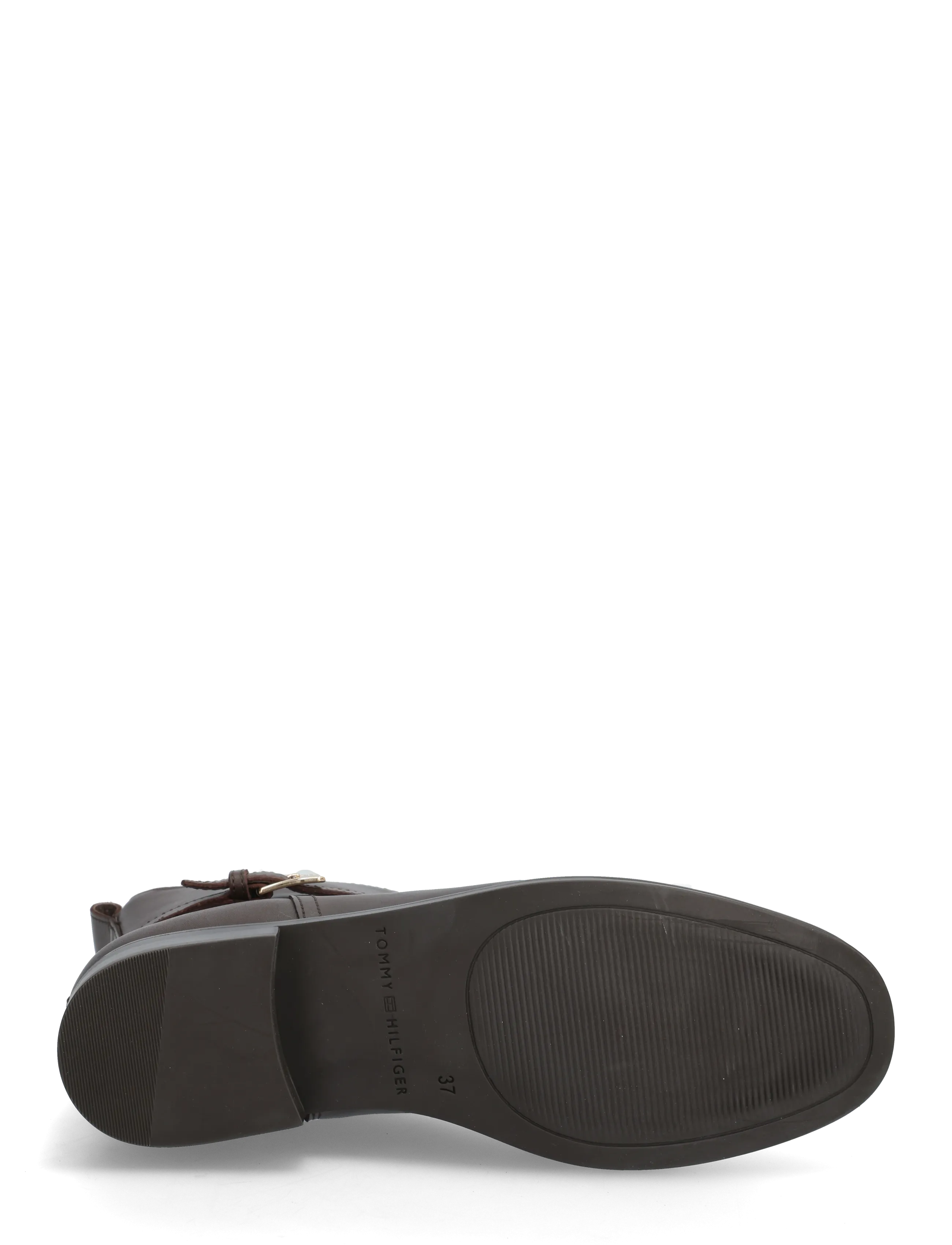 Tommy Hilfiger - TH BUCKLE RIDING LEATHER BOOTIE - flade ankelstøvler - legacy brown - 4