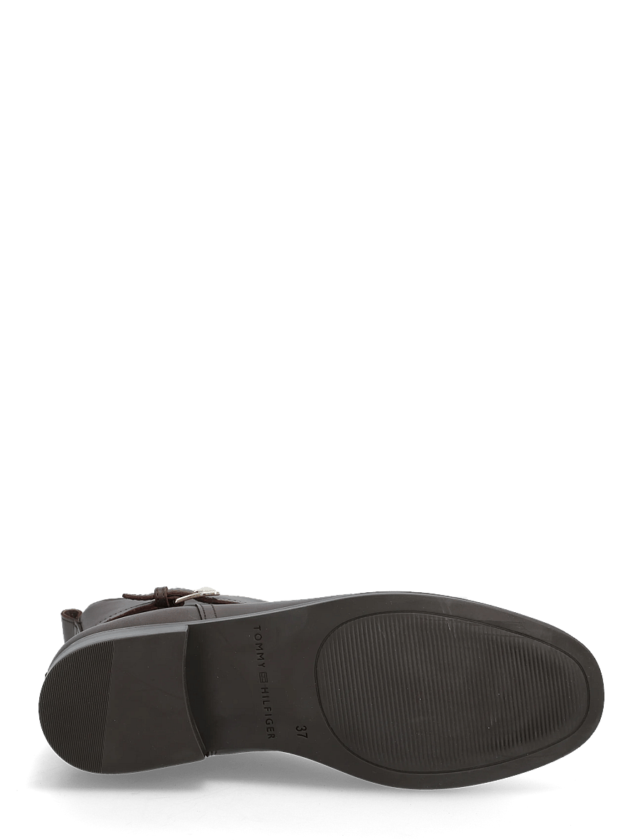 Tommy Hilfiger - TH BUCKLE RIDING LEATHER BOOTIE - flache stiefeletten - legacy brown - 4