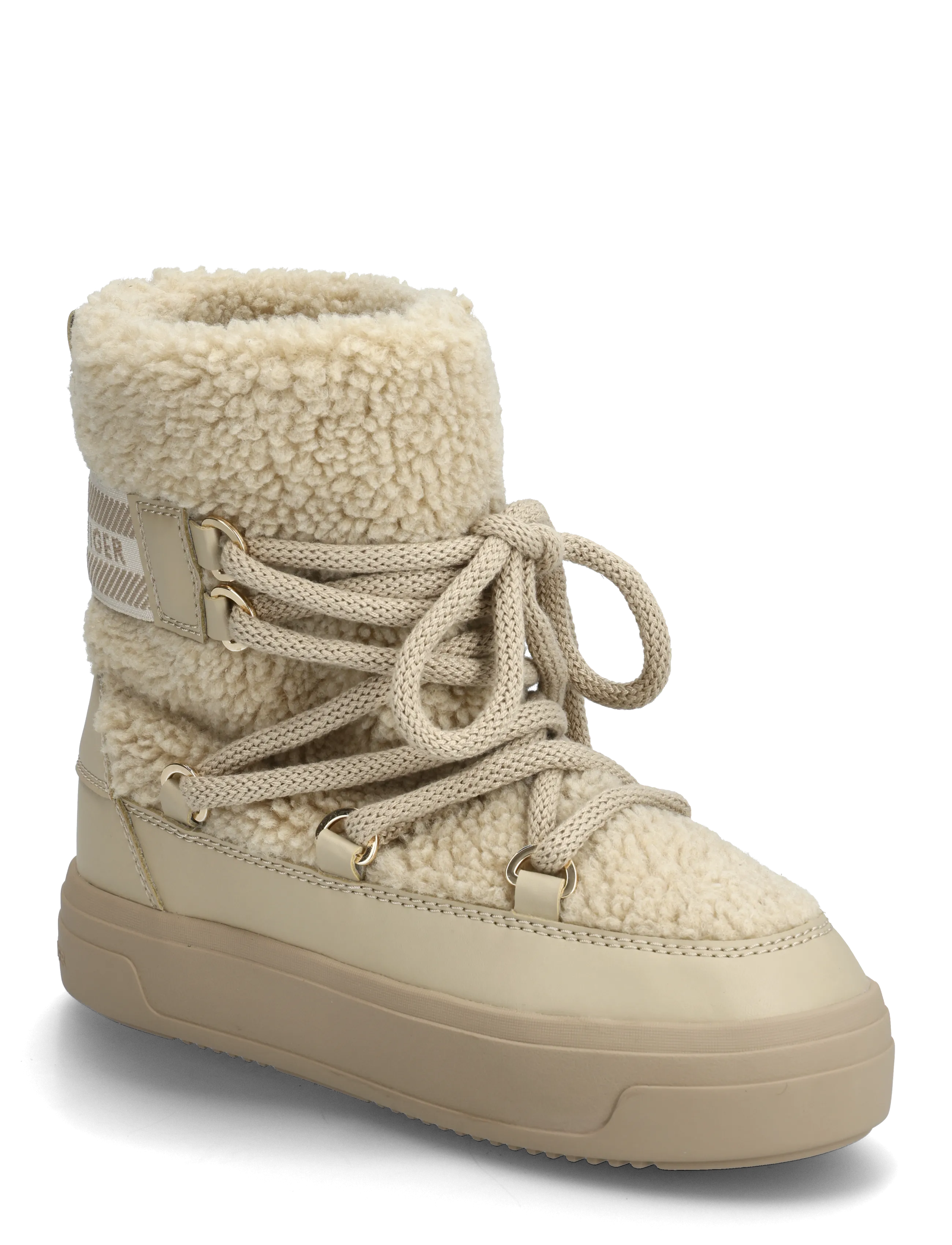 Tommy Hilfiger FAUX SHEARLING SNOWBOOT - Støvler - SANDALWOOD / cream