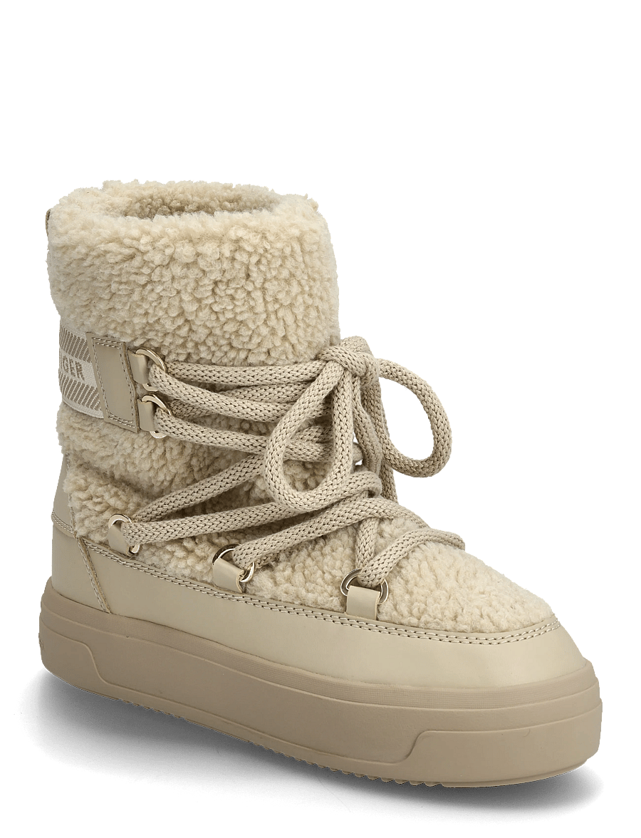 Tommy Hilfiger - FAUX SHEARLING SNOWBOOT - vinterskor - sandalwood - 0