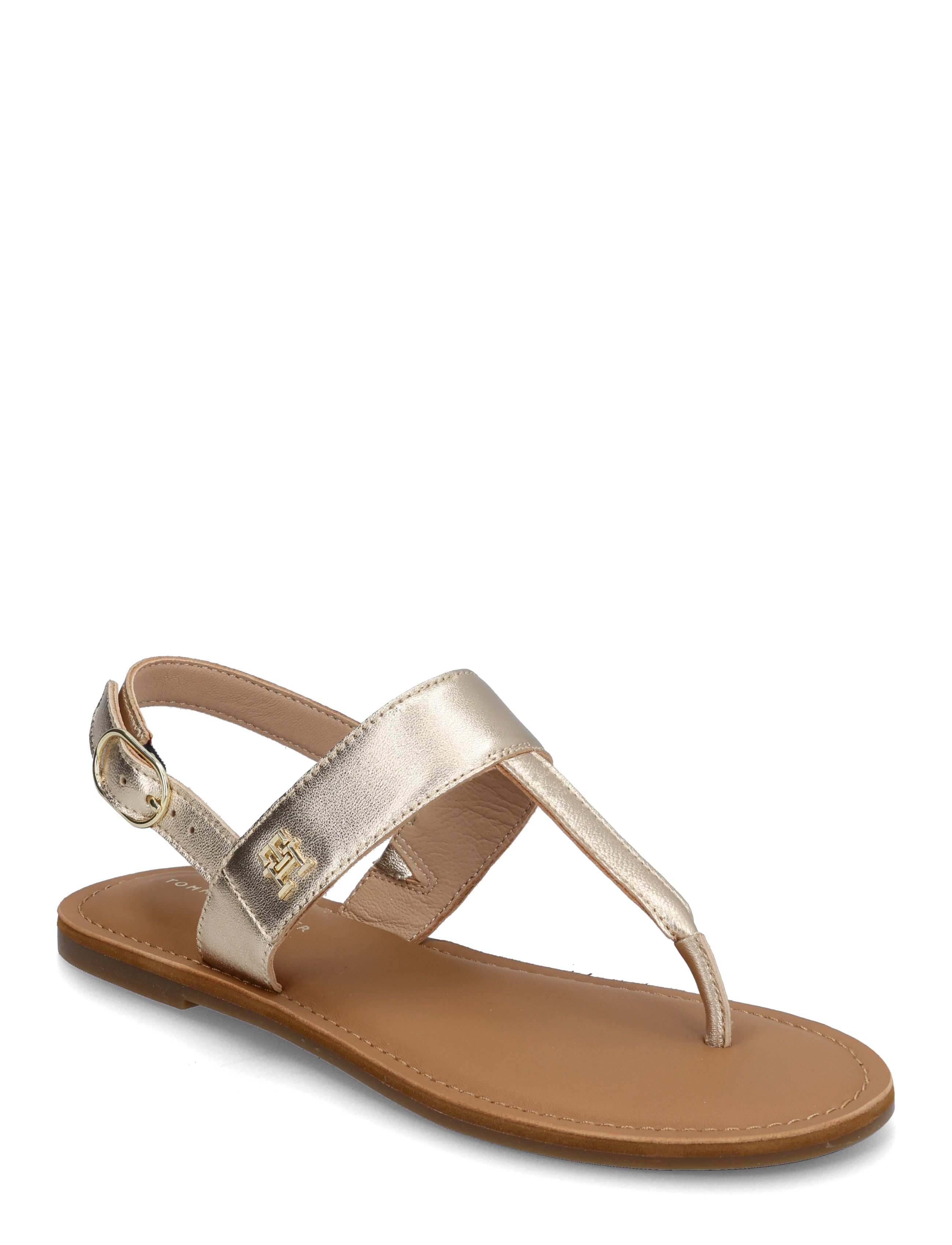 Tommy Hilfiger METALLIC LEATHER THONG SANDAL - Jalanõud - GOLD / beige