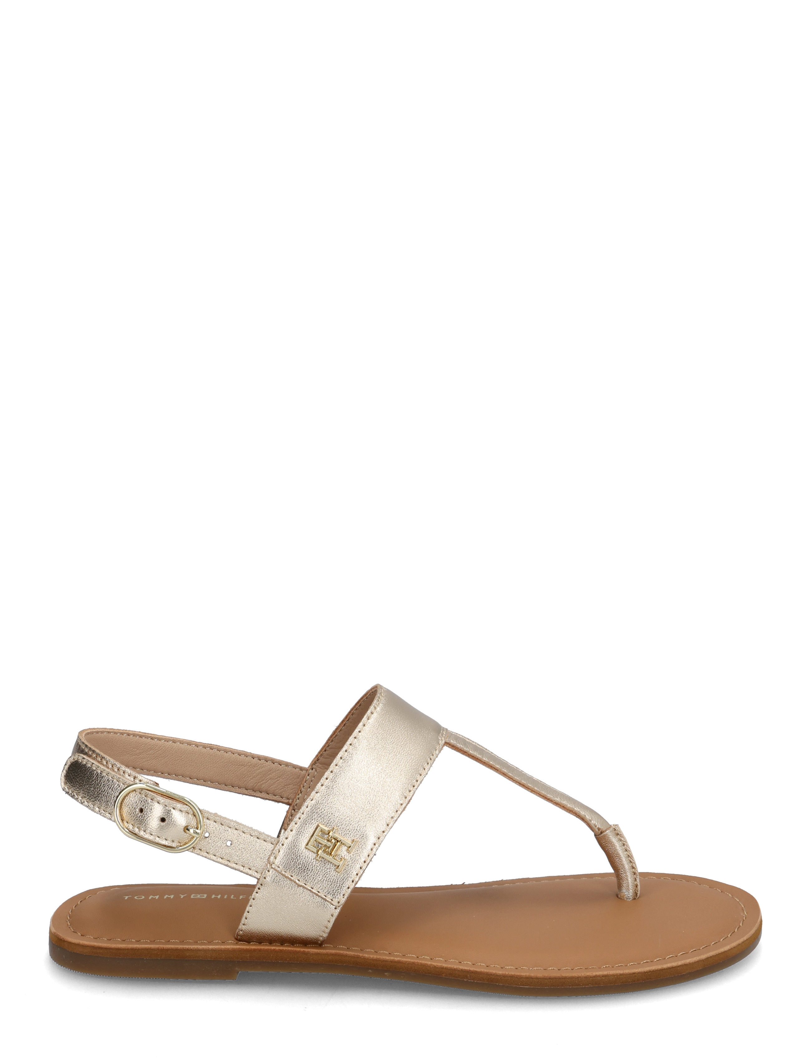 Tommy Hilfiger - METALLIC LEATHER THONG SANDAL - kontsata sandaalid - gold - 1