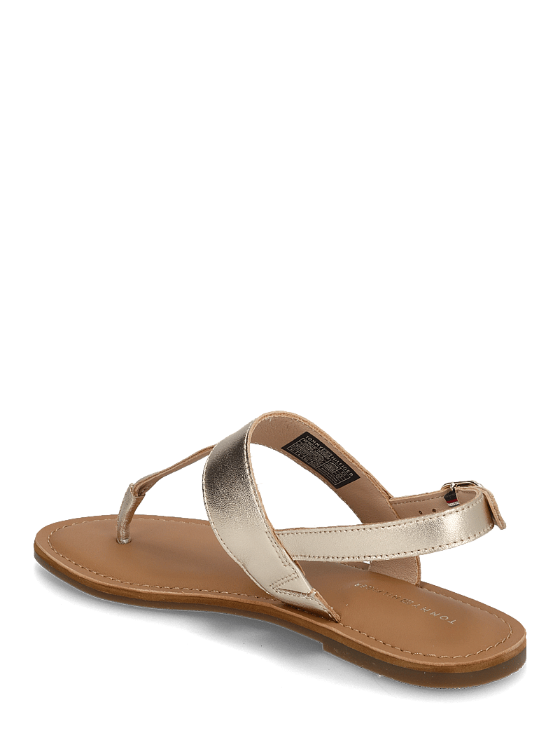 Tommy Hilfiger - METALLIC LEATHER THONG SANDAL - flat sandals - gold - 2